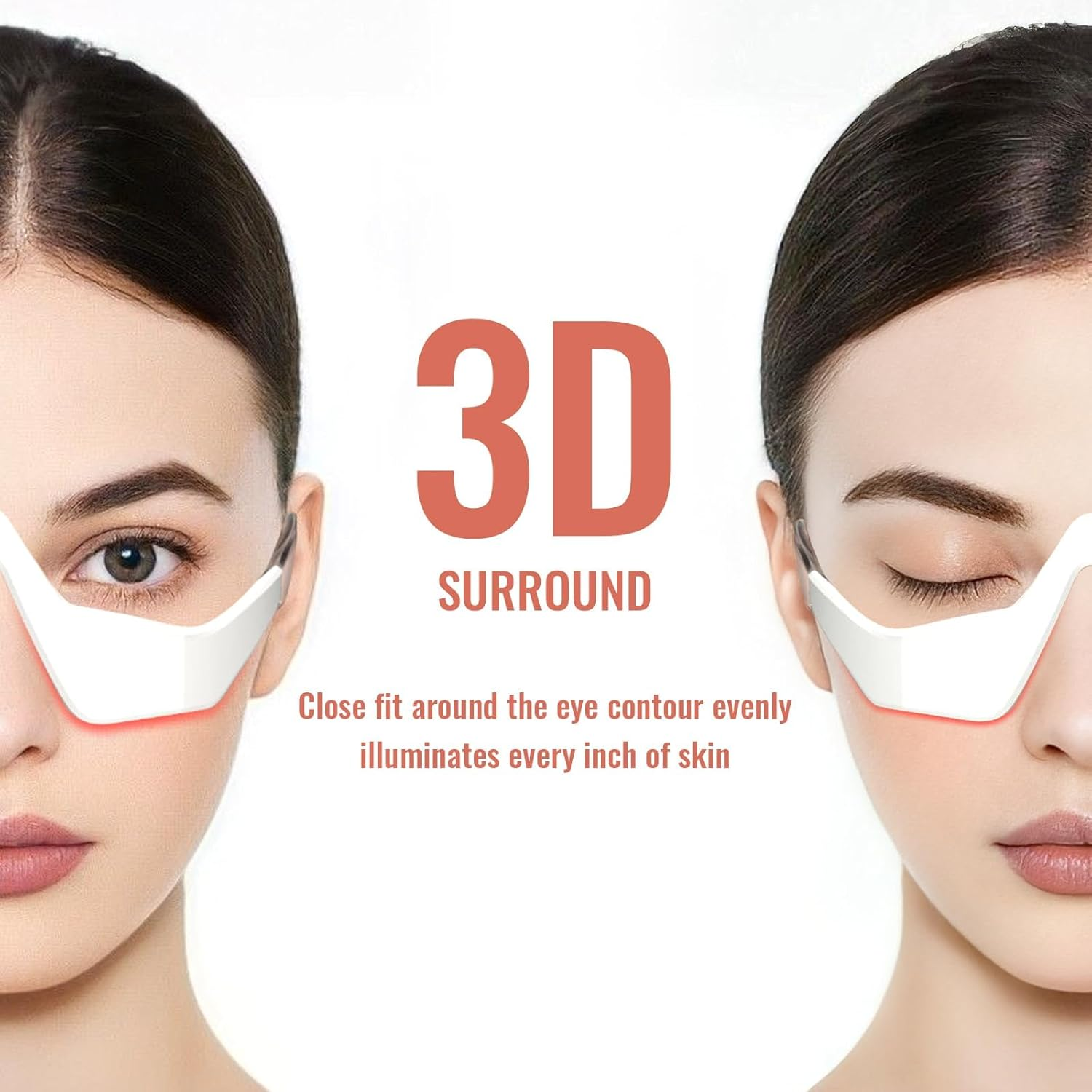 Under Eye Red Light Therapy Device, 4 Modes Red Light Therapy Glasses for Eyes Light-Weight Eye Massager for Reducing Dark Circles and Puffiness, Smoothing Fine Lines