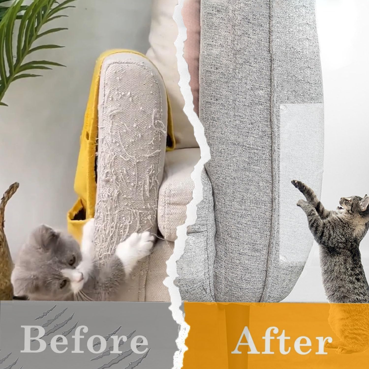 Scratch Protection Sofa Cat Scratch Protection anti Scratch Film for Cats Fit Couch Door Wall Corner Transparent & Waterproof with Scratch (30 X 500 Cm) image number 1