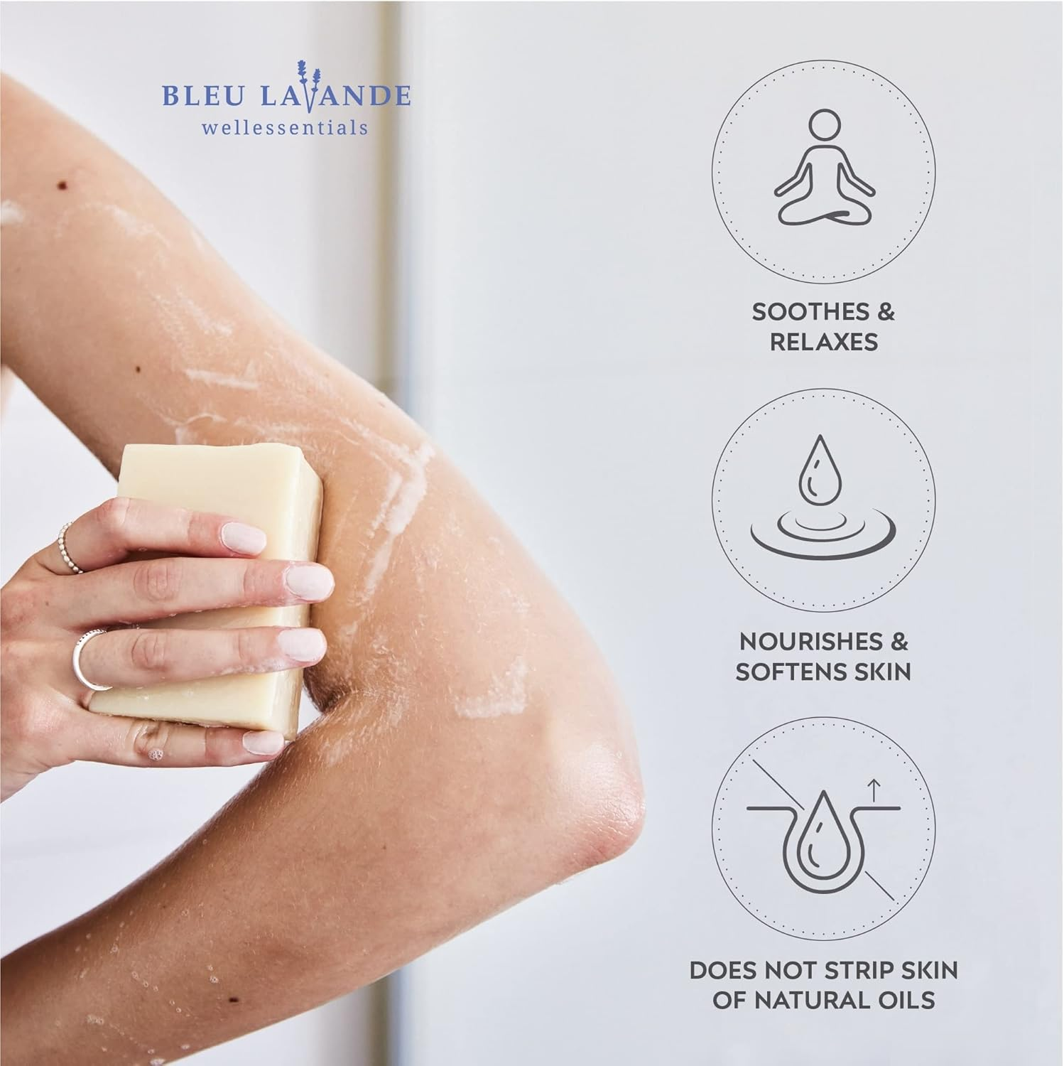 Bleu Lavande Natural Handmade Lavender Soap 2 Pack &ndash; Made with Certified Essential Oil &ndash; Vegan & Cruelty-Free &ndash; No Sulfates &ndash; No Artificial Fragrances image number 5