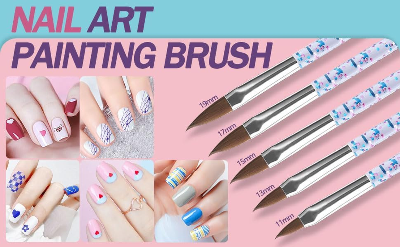 Artdone 35Pcs Nail Art Pens Brushes,Nail Art Tool Set,Nail Dotting Tools,Nail Dust Brush,Striping Nail Art Brushes for Long Lines,Nail Drawing Pen for Nail Design image number 4