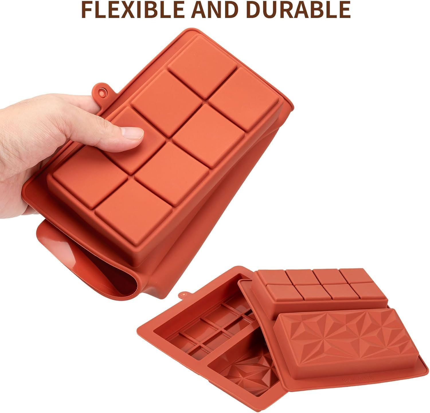 Silicone Deep Chocolate Molds, 2Pcs Silicone Big Chocolate Bar Moulds Deep Chocolate Mould Deep Chocolate Bar Mould Candy Moulds,Deep Chocolate Molds Chocolate Candy Bar Molds Chocolate Bar Moulds image number 2
