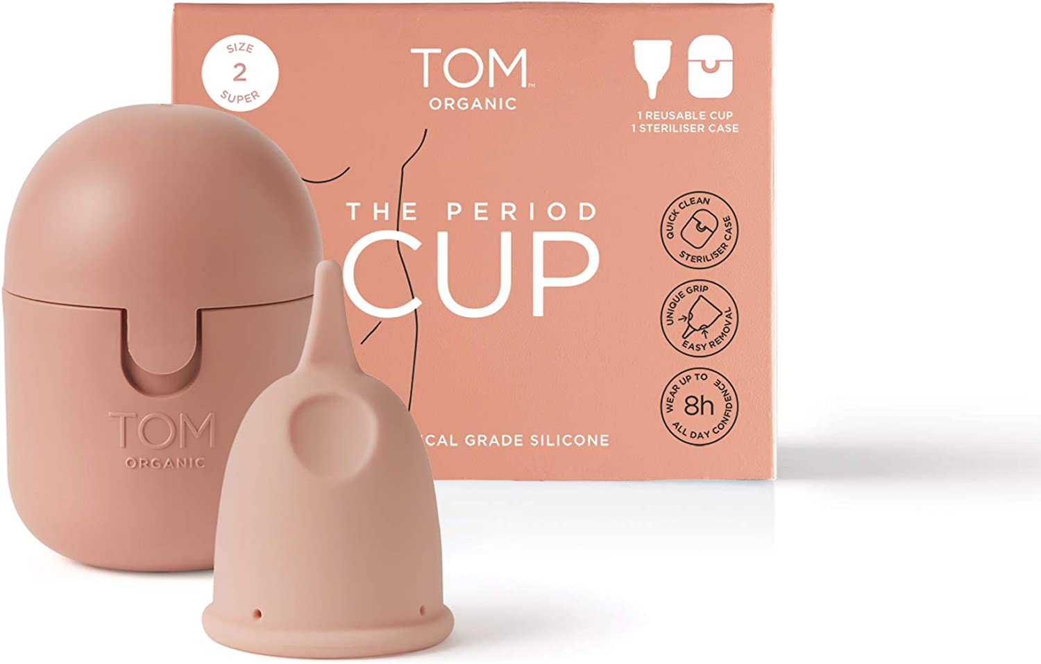 TOM Organic Super Period Cup with Sterilizer Case, Size 2