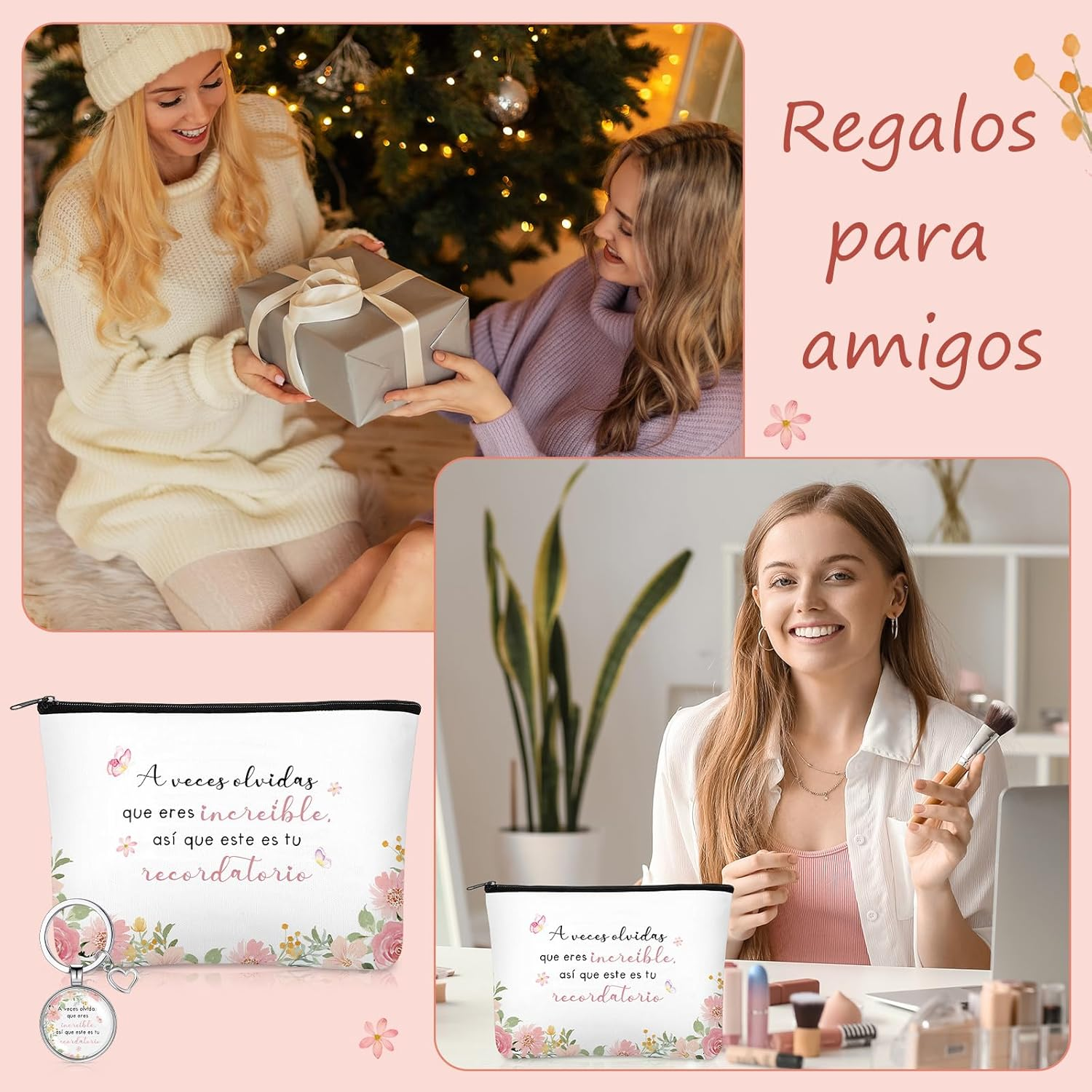 Xuniea Inspirational Gifts for Women Cosmetic Bags Inspirational Keychain image number 5