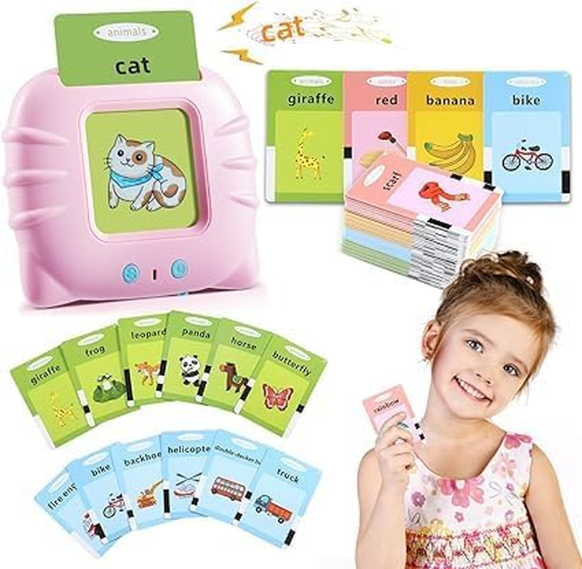 MINIBEAR Talking Flash Cards Kids' Electronic Speak Toys Autistic Children Educational Toys Preschool Montessori Toys Sensory Toys Learning Toys for 2 3 4 Years Old Girls English Learning Tools image number 3