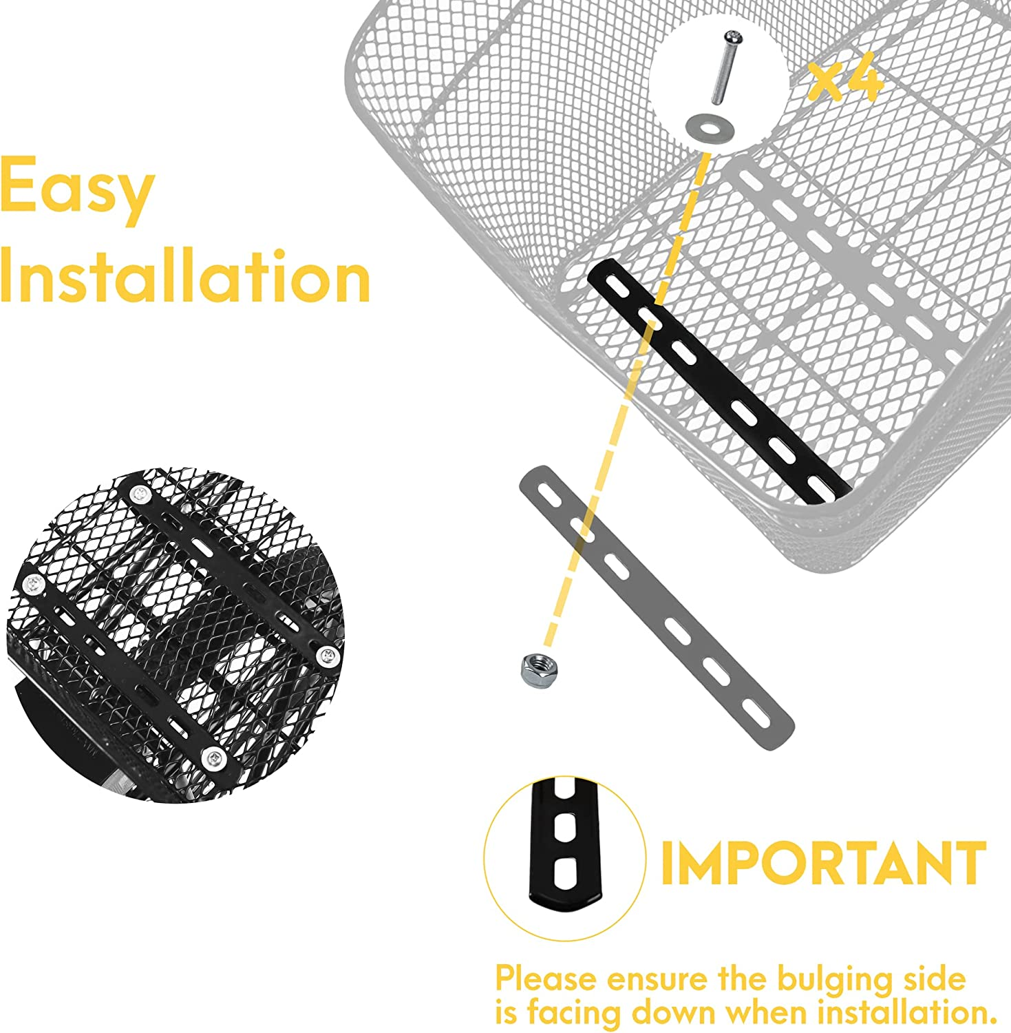 Cyclingdeal Bike Bicycle Rear Mesh Basket Made of Quality Metal Wire with Rust Prevention Coating, Compatible with Most Rear Pannier Racks image number 6