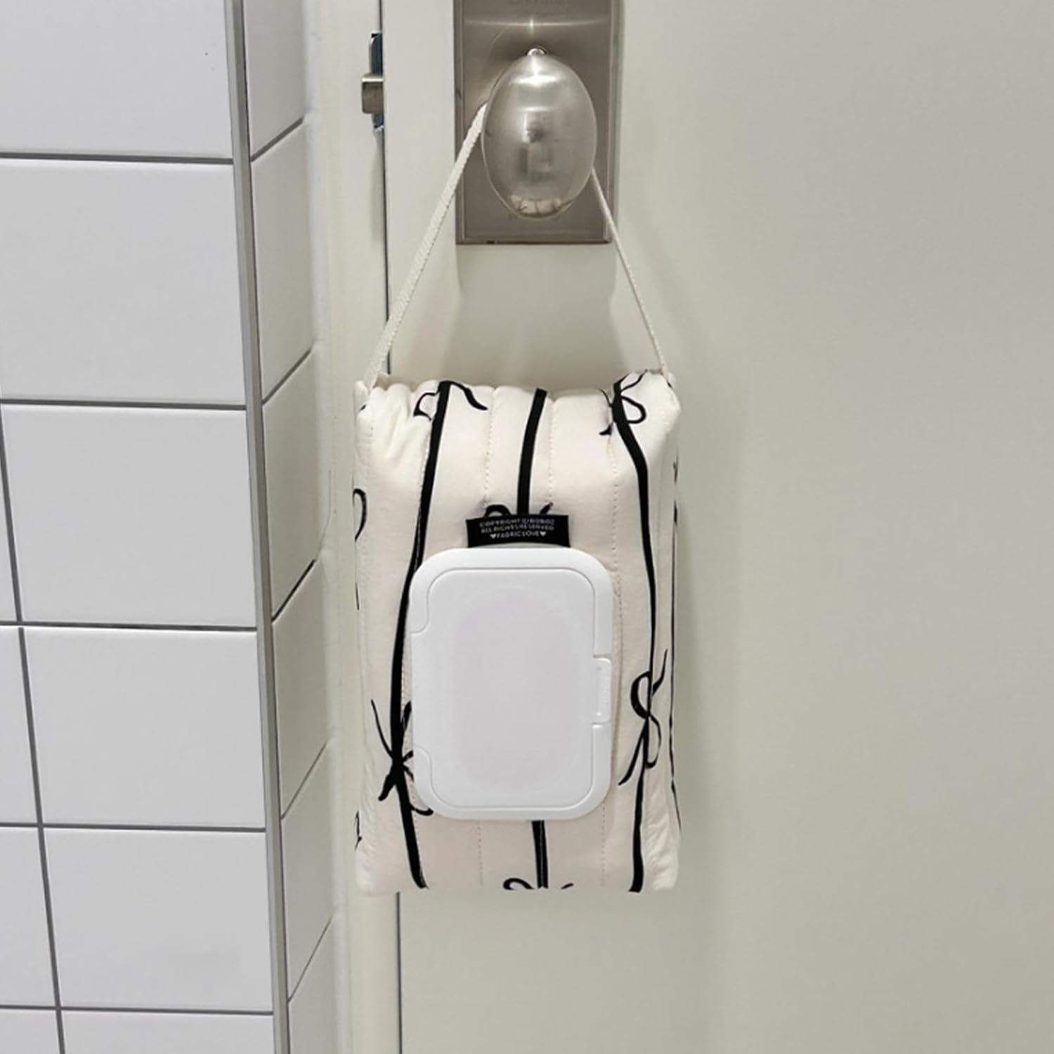 Wet Wipes Dispenser - Wipe Container Dispenser Storage Bag - Cotton Bag Baby Wipes Container, Refillable Baby Wipe Case, Bow Stripes Travel Wet Wipe Pouch