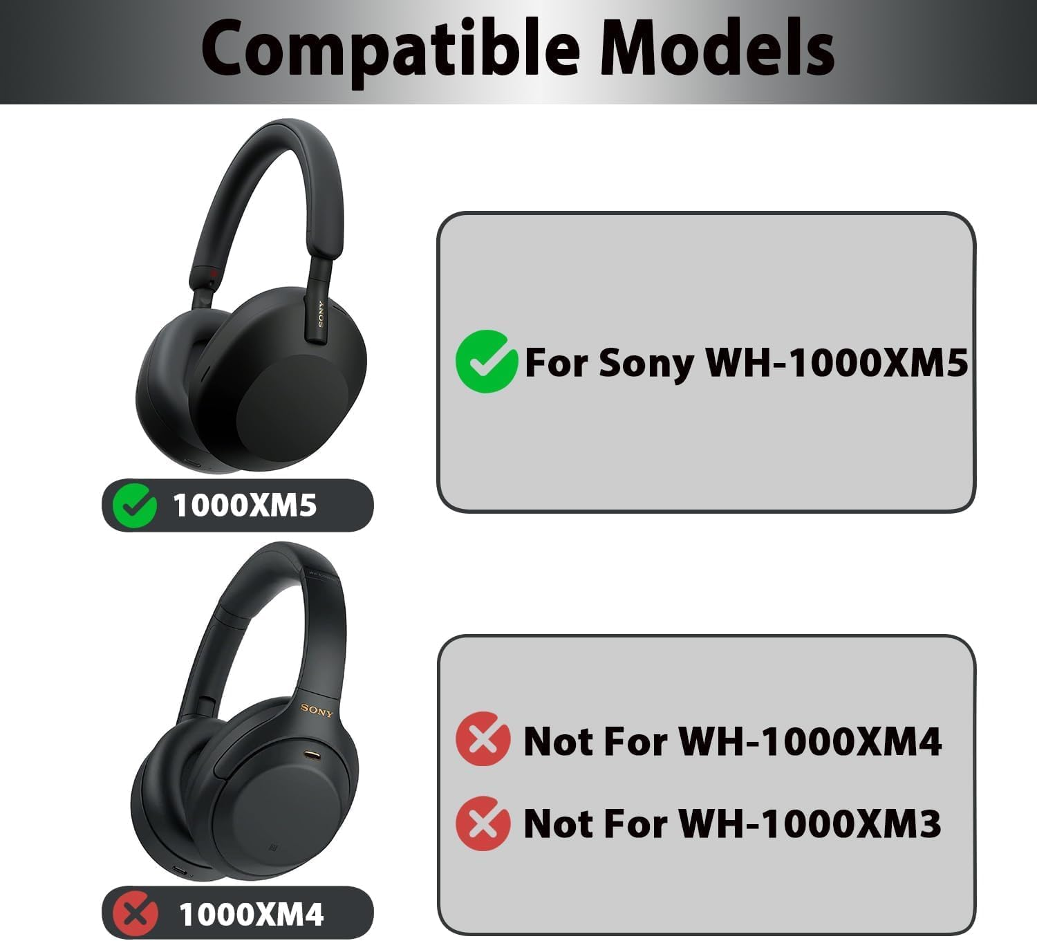 Adhiper Replacement Earpads for Sony WH-1000XM5 Noise Canceling Headphones, Ear Cushions with Soft Cooling Gel,Memory Foam Headphone Earpads(Black) image number 4