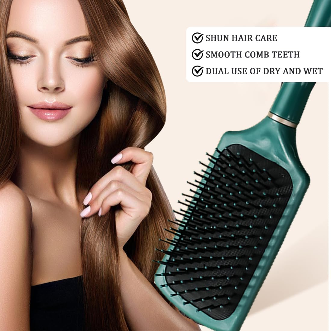 Weddhuis Wet & Dry Hair Brush Ergonomic Handle Painless Detangling Brush Ideal for Conditioner Distribution Eco Friendly image number 3