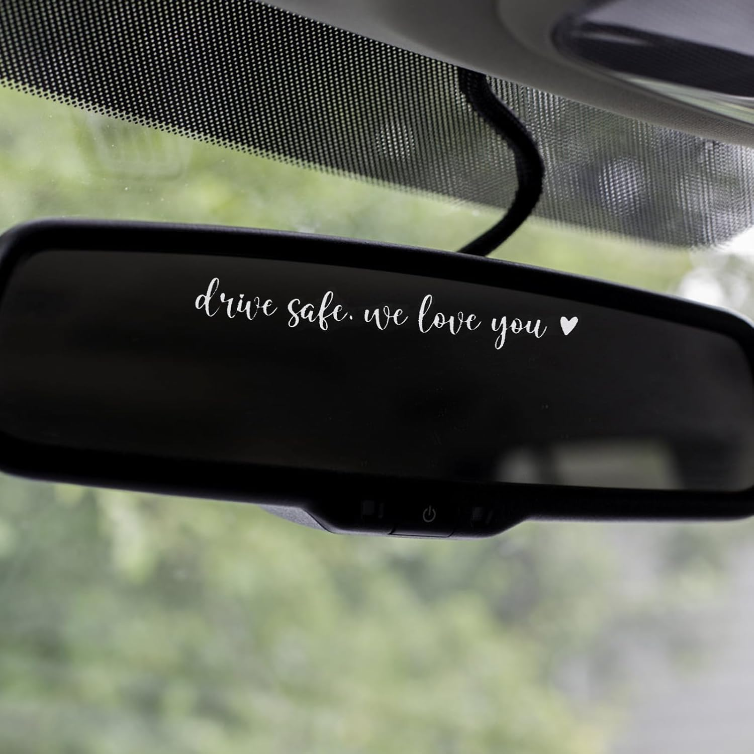 3Pcs Drive Safe We Love You Mirror Sticker, Car Rearview Mirror Decal Safe Driving Stickers Funny Auto Vinyl Window Decals for Men Women (White) image number 1