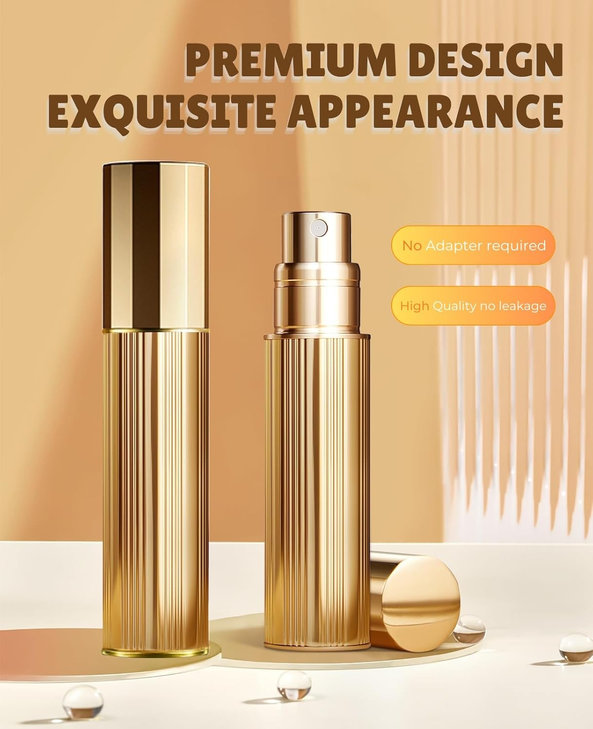 BRARIOS Perfume Atomizer Portable Refillable - 5Ml 2 Pack Travel Spray Bottle Nano Mist Bottom-Filling Mini Atomiser Pocket Size Cologne Dispenser for Women and Men (Green & Gold) image number 6