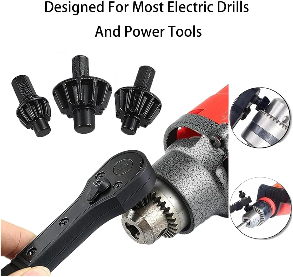 2 in 1 Double Head Ratchet Drill Chuck Key Wrench, Heavy Duty Universal Replacement Tool for Tightening or Loosening Electric Drills and Power Tools image number 5
