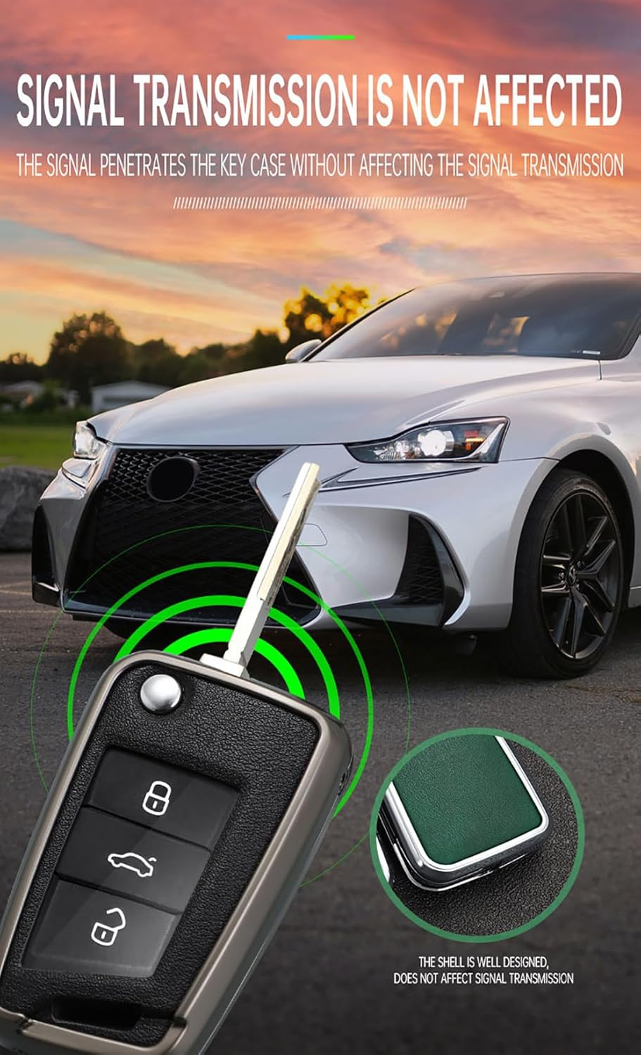 Ontto Alloy Car Key Fob Cover Fit for VW Golf 7 Ateca Arona MK6 MK7 Polo Jetta Fabia Tiguan Touran Toledo for Skoda Seat Leon Ibiza Octavia Flip Leather Key Case Keyring Key Shell Holder Bag Keychain - Black-Borwn image number 5