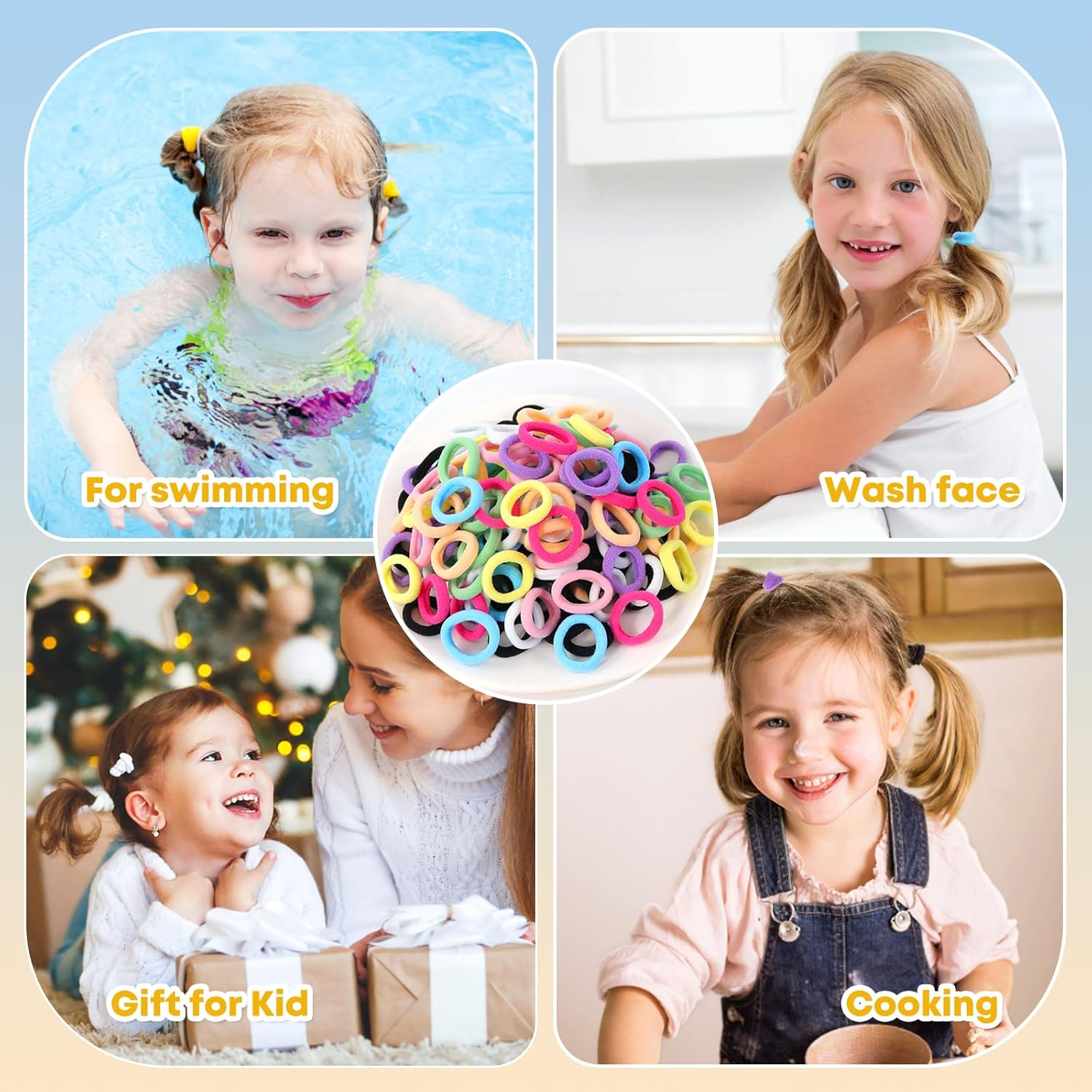 Hanyousheng Pack of 200 Women'S Hair Bobbles, Hair Bands, Hair Bands, Hair Bands, Small Hair Bobbles for Girls, Men, Women, Multicoloured image number 1