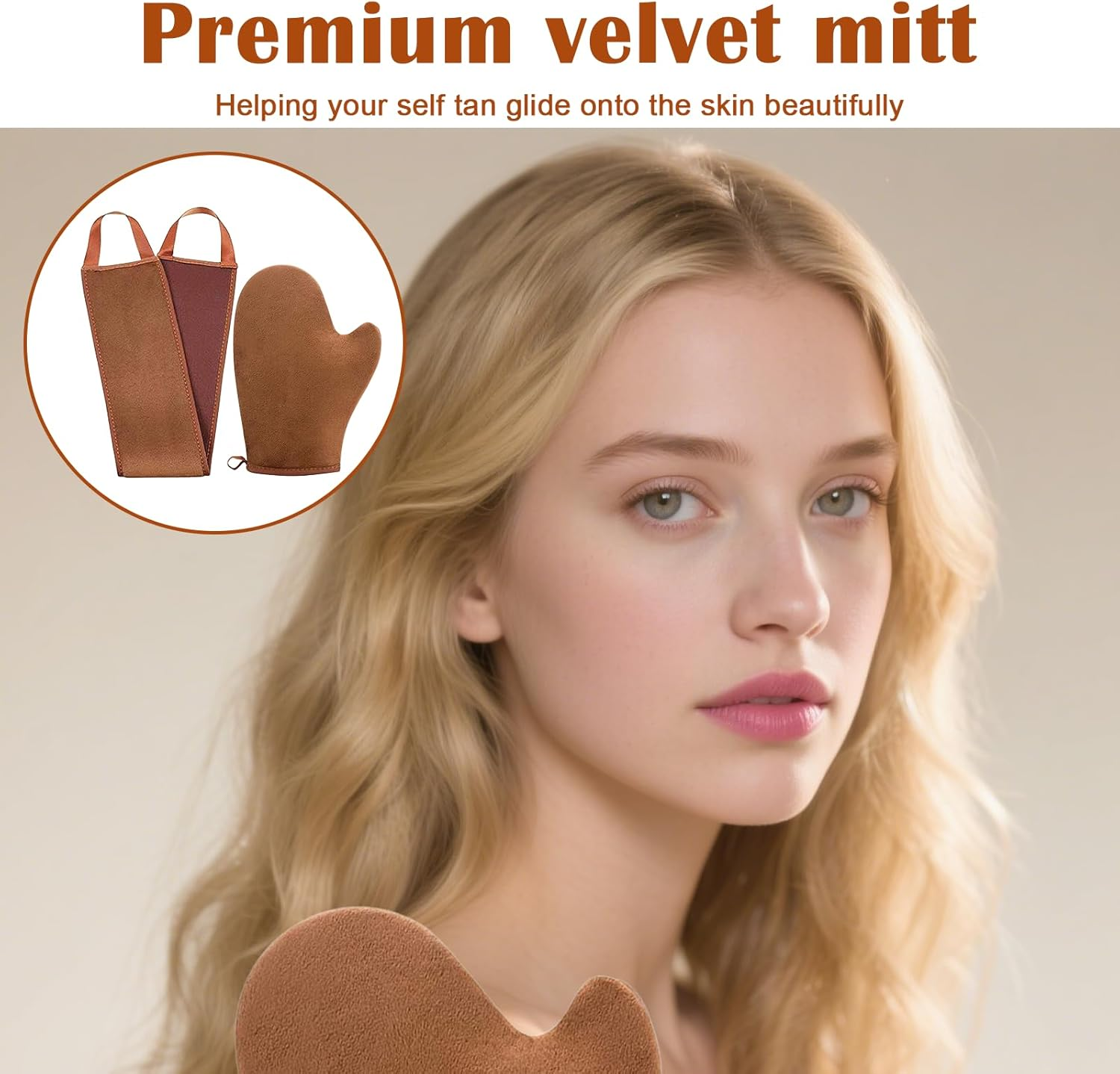 2 in 1 Tanning Mitt, Self Tanning Applicator, Self Tan Mitt, Ultra Soft Tanning Glove with Thumb