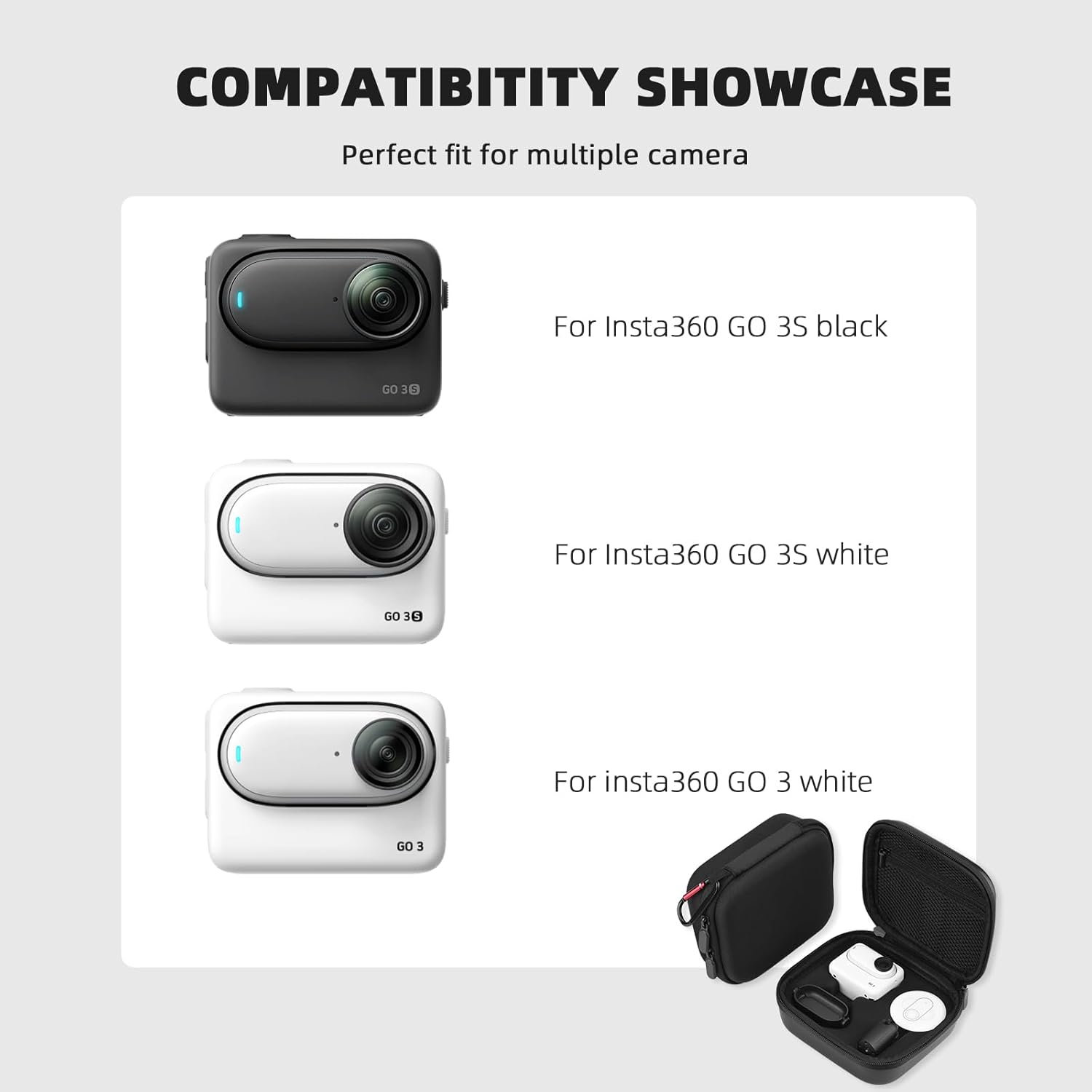 BRDRC Carrying Case for Insta 360 GO 3S / GO 3 Accessories, Storage Bag Protective Case Hard Shell Cover for Insta360 GO 3S / GO3 Vlogging Action Camera Accessory image number 2