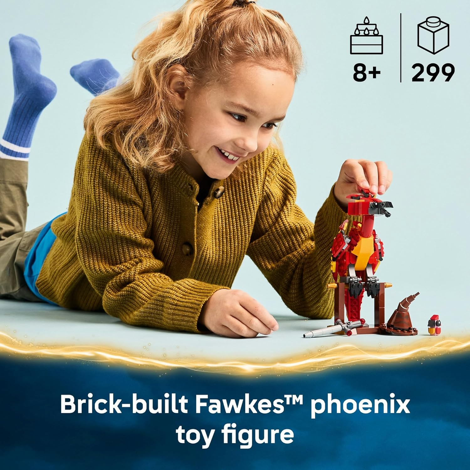 LEGO&reg; Harry Potter&trade; Fawkes&trade;: Dumbledore&rsquo;S Phoenix Toy 76448 Mythical Creature Figure, Wizard Toys for Girls, Boys and Fans Aged 8 Plus, Treat for Kids, Includes a Sorting Hat&trade;