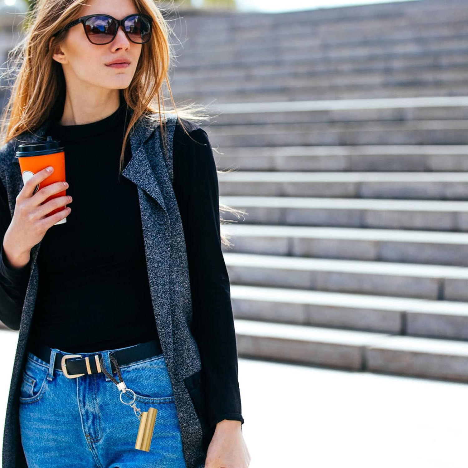 Lighter Cover Keychain, Lighter Holder Keychain anti Loss for Outdoor (Gold) image number 6