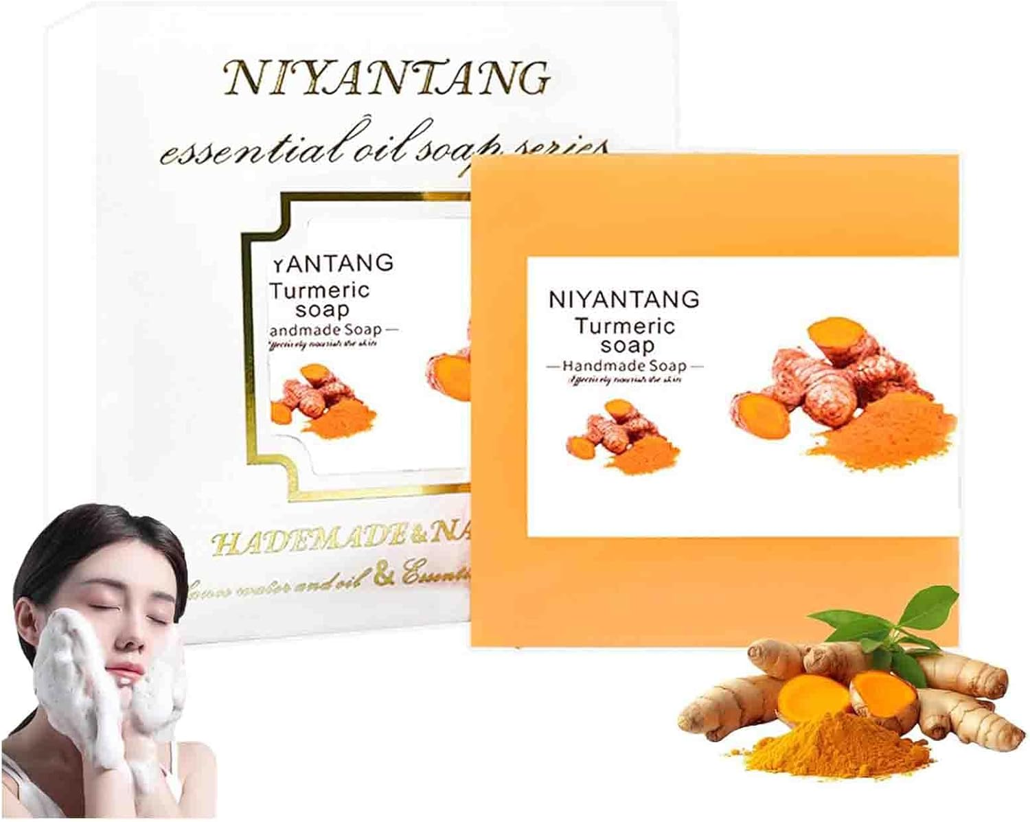 Niyantang Soap, Niyantang Turmeric Soap, Niyantang Rose Soap, Body Soap Bar, Gentle Cleanser Soap, Handmade Niyantang Rose Soap Bar, Niyantang Rose Essential Oil Handmade Soap (E)