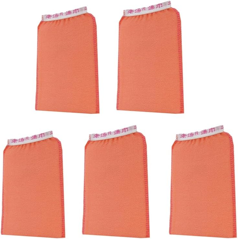 AIMALL 5 PCS Korean Italy Towel Exfoliating Bath Washcloth Viscose Scrub Mitten Towel, for Deep Skin Cleanse, Soft & Effective Exfoliation - Muti-Colours*5 Pcs image number 3