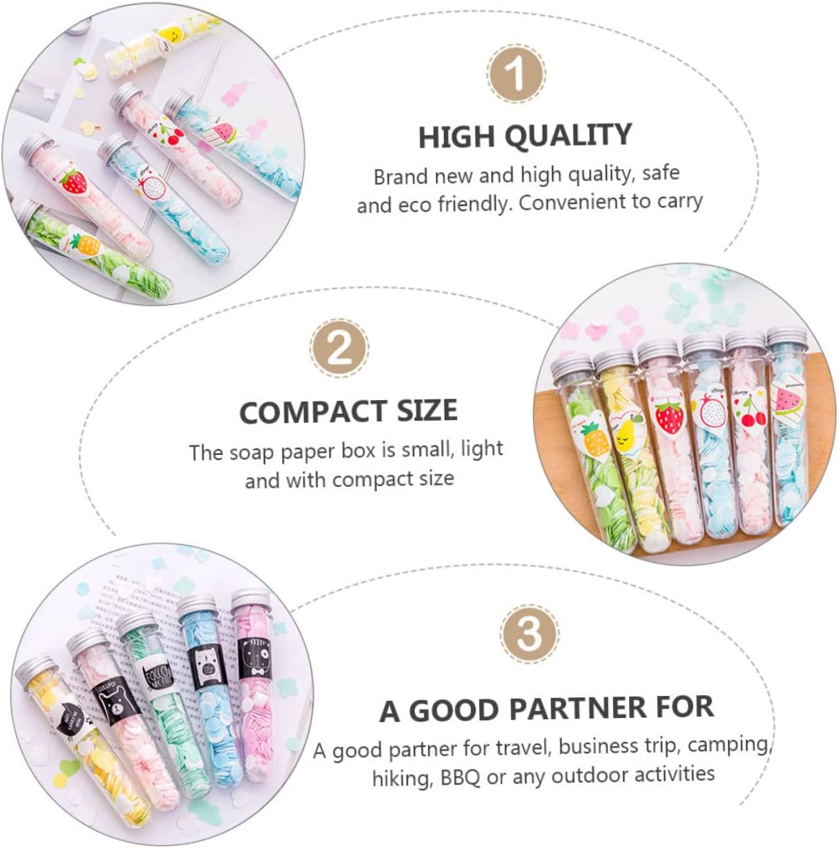 BESPORTBLE 4Pcs Portable Scented Foaming Soap Slices Travel-Friendly Soap Petals Disposable Hand Washing for Outdoor Use image number 4