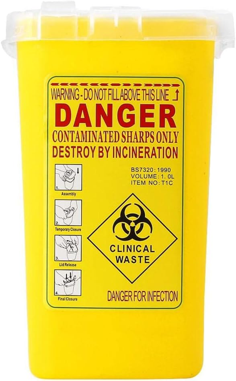 Kesoto Sharps Container Biohazard Needle Disposal - 1 Quart - Yellow image number 1