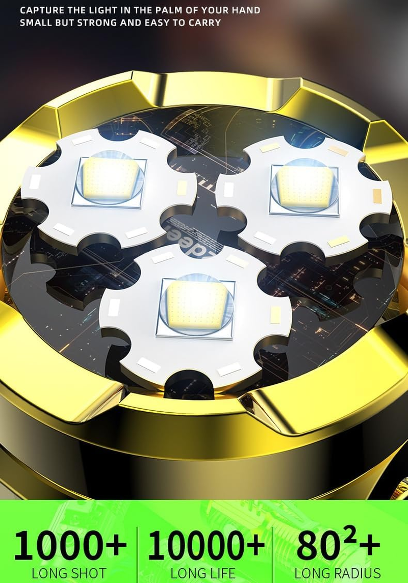 Rechargeable Mini Flashlights,Bright 3 LED Flash Lights, Small EDC Flashlight with Belt Clip, 5 Lighting Modes Portable Rechargeable Flashlights for Camping Home (2, Black) image number 1