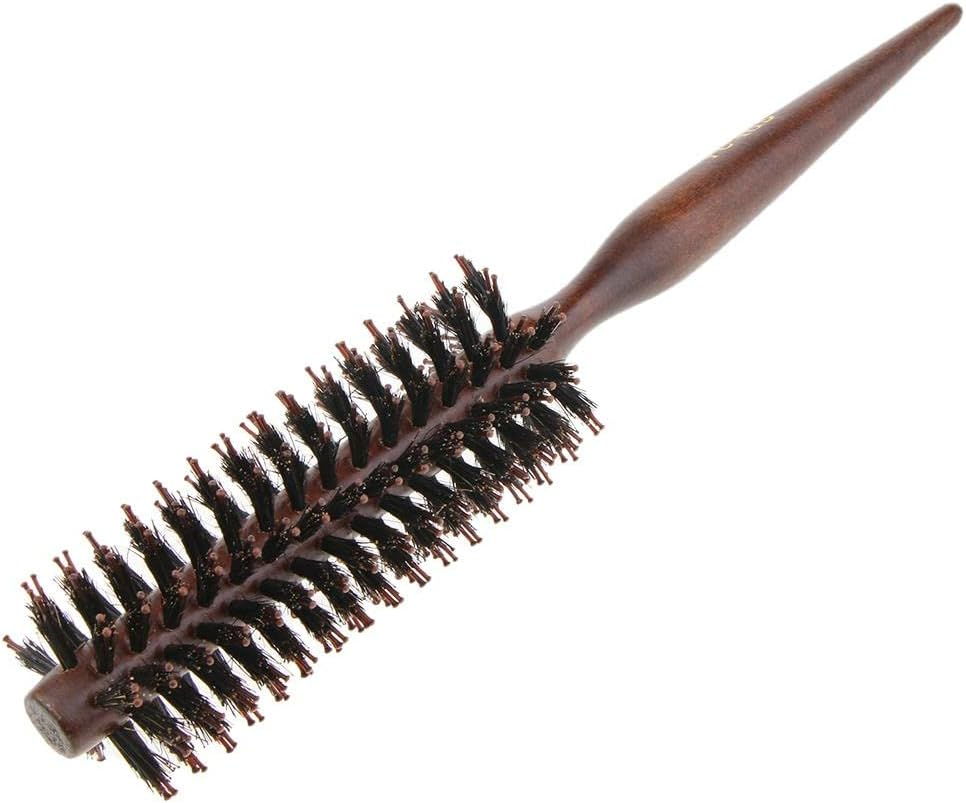 Blesiya Hair Brush round Hair Styling Anti-Static Curly Comb Natural Bristle Wood - 10 Row image number 1