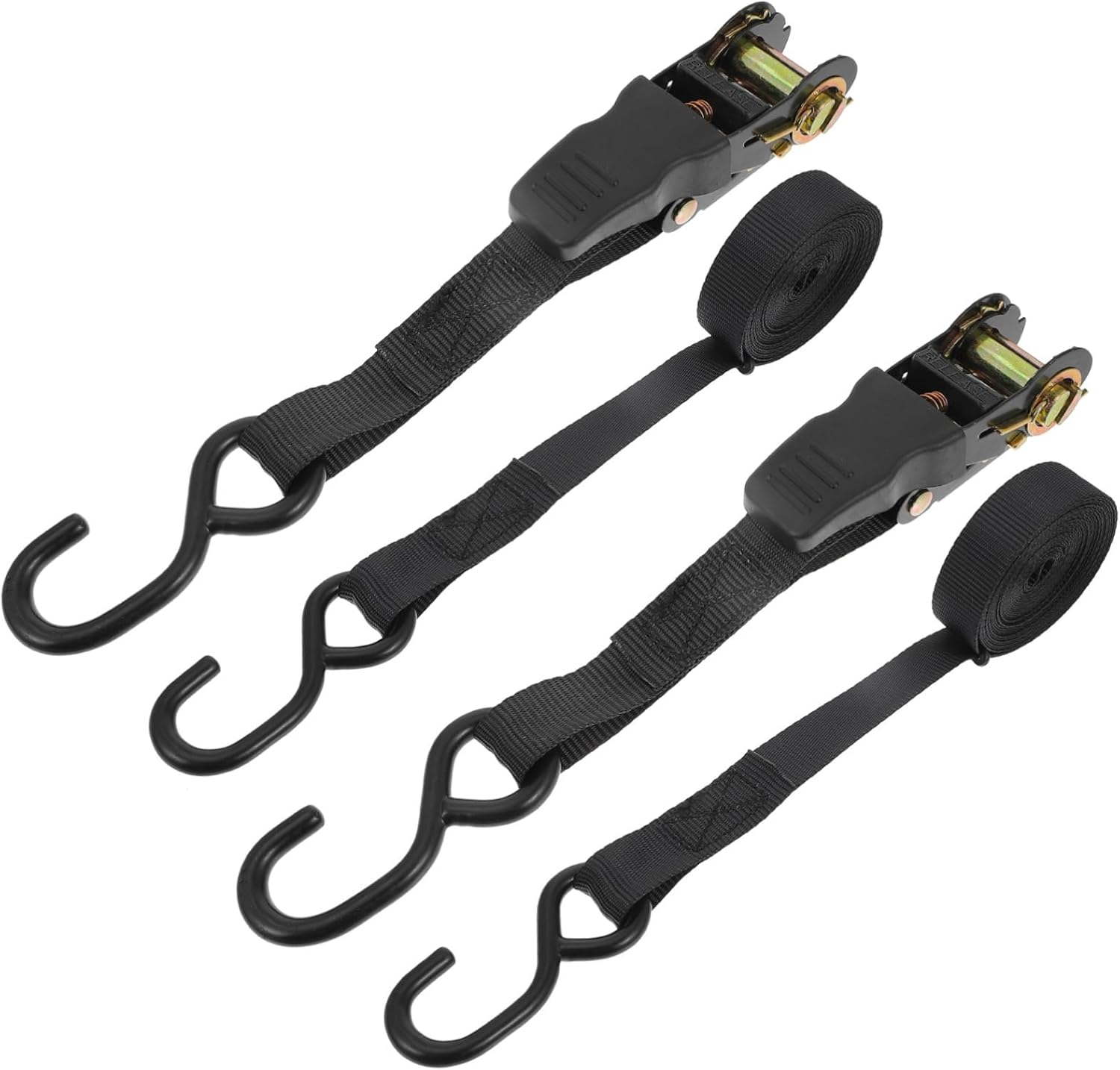 BUGUUYO 2 Sets Car Cargo Binding Belt Luggage Fixed Straps for Motorcycle and Trunk Black Ratchet Tie down with High Strength Load Bearing Fastening and Securing Travel Gear image number 3