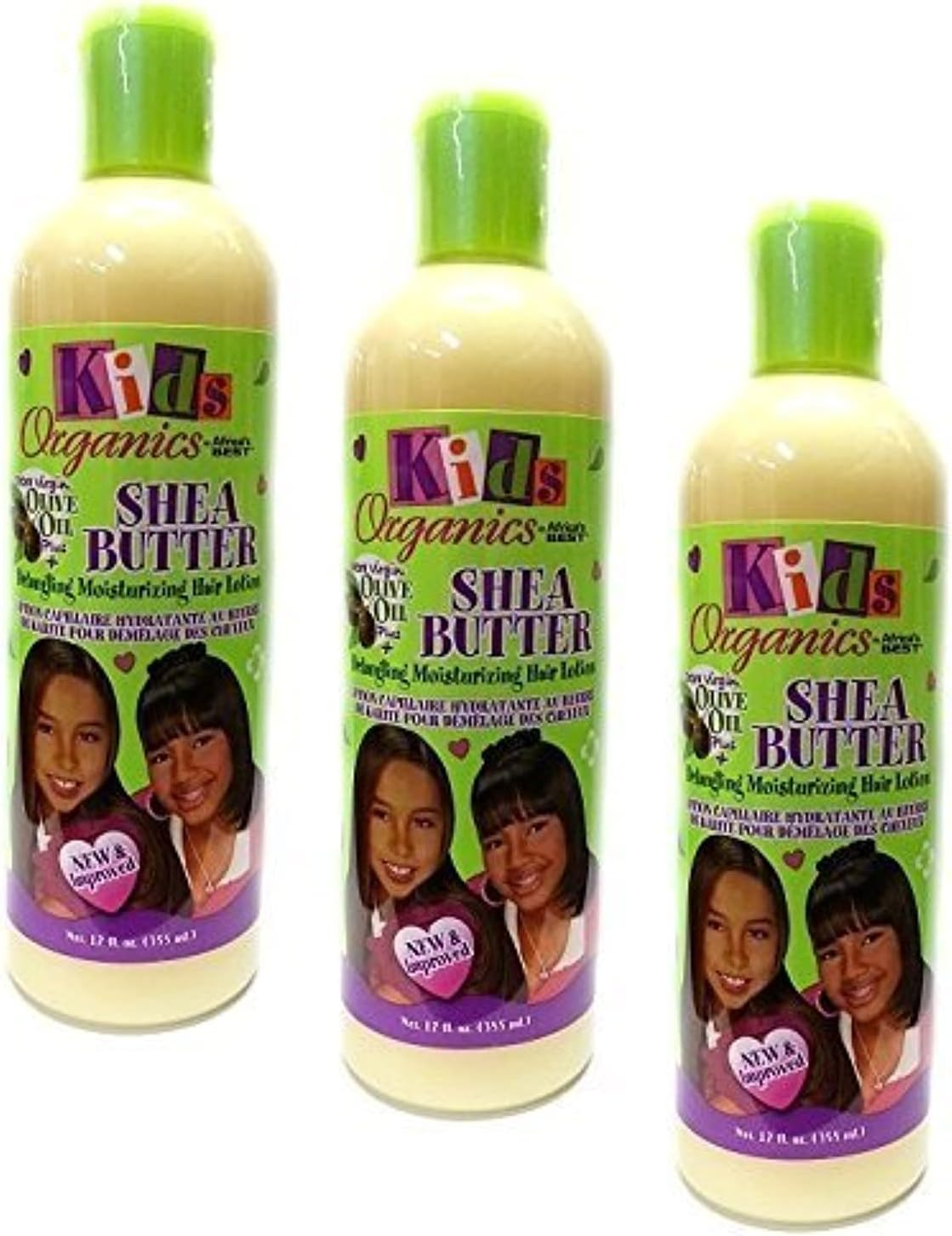 3 X Africa'S Best Kids Shea Butter - Detangling Moisturising Hair Lotion 355 Ml (Total - 1065 Ml)
