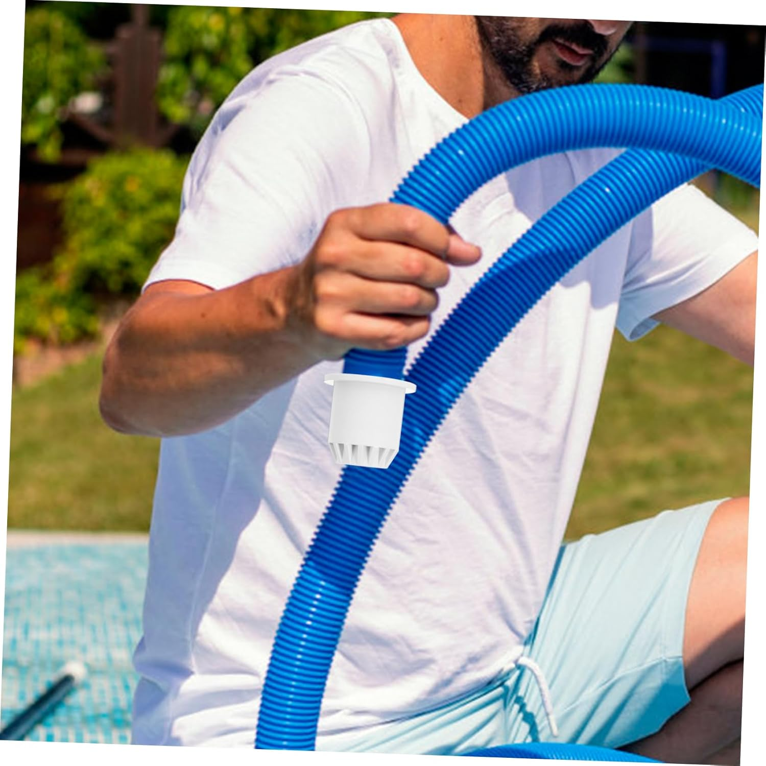 VANZACK 2Pcs PVC Hose Adapter Kit Reliable Pool Hose Adapter for Easy Replacement Compatible with Intex Simple Installation for Swimming Pool Supplies image number 1