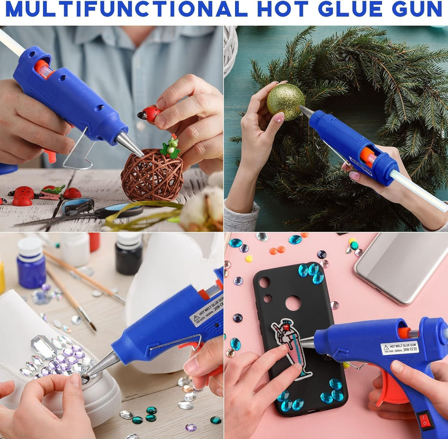 Hot Glue Gun Kit - Mini 20W Hot Glue Gun with 40 Glue Sticks for DIY Crafts, School Projects, and Quick Home Repairs image number 5