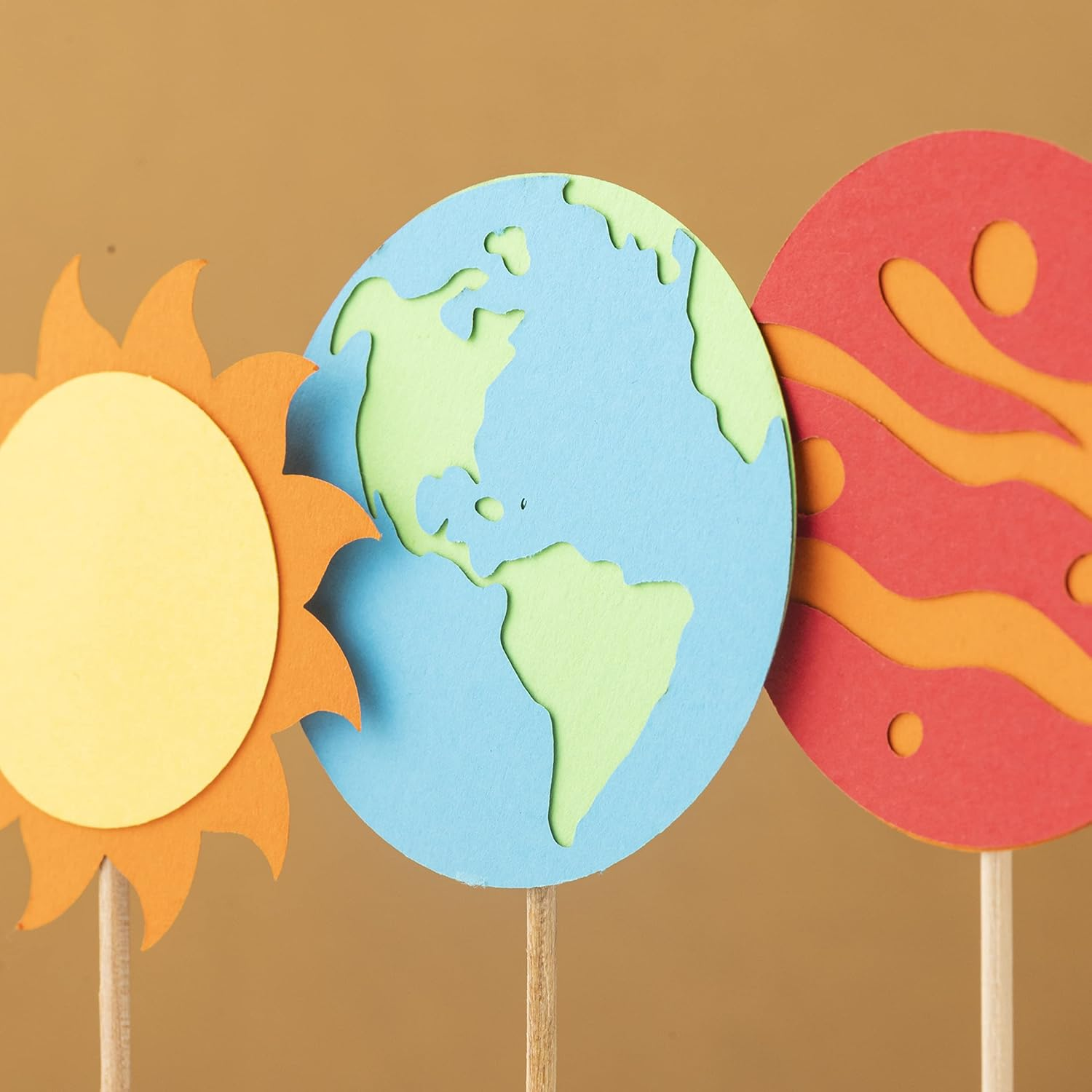 Confetti! 14 Pack Space Astronaut Cupcake Toppers Planet Rocket Spaceship Trip to the Moon Star Cupcake Food Picks Universe Outer Space Theme Baby Shower Kids Birthday Party Cake Decorations image number 1