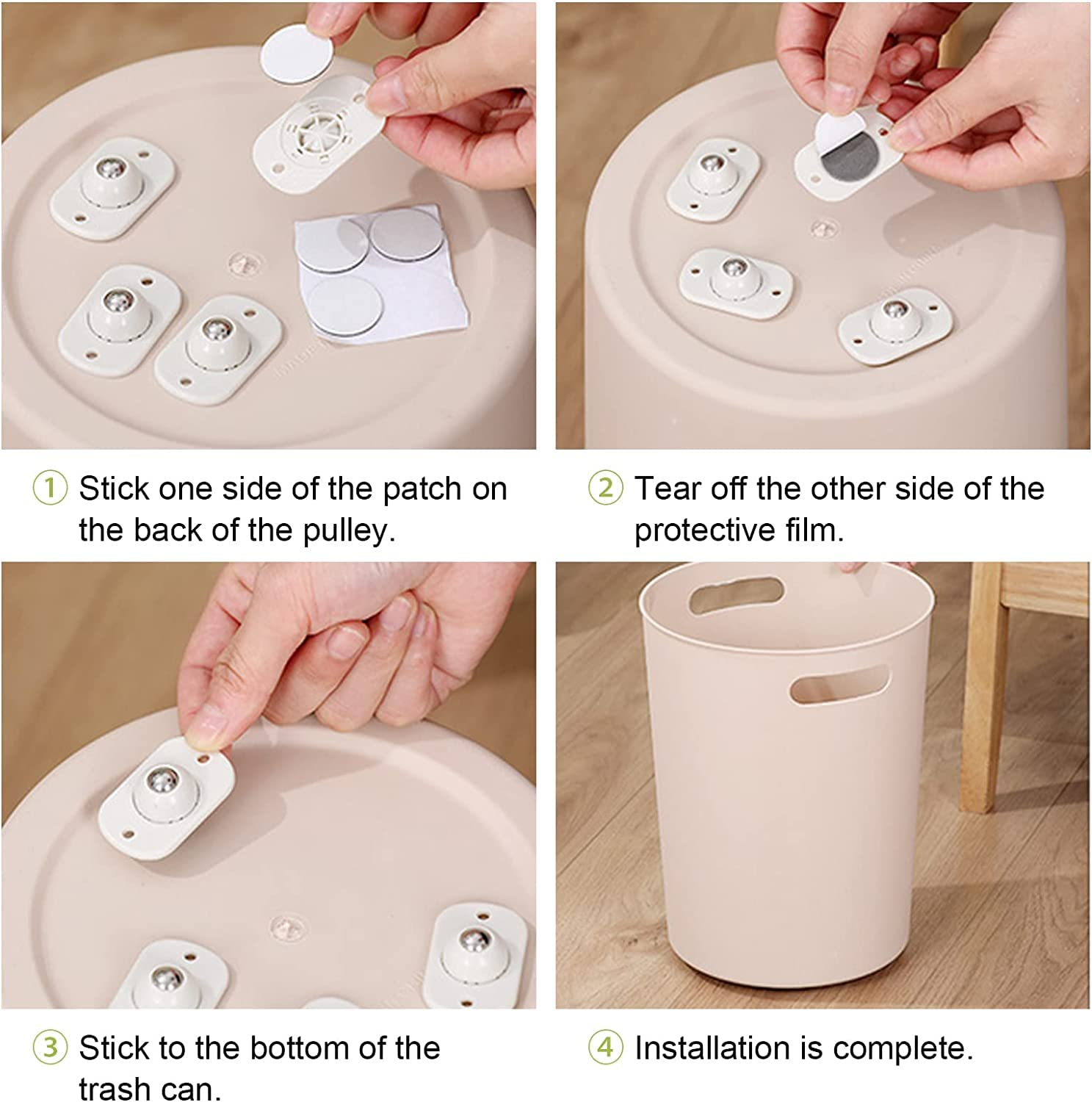 Self Adhesive Caster Wheels Mini Swivel Wheels,16Pcs Self Adhesive Mini Caster Wheels,Self Adhesive Caster Wheels,Diy Mini Swivel Casters Wheels,360 Degree Rotating Casters,Self Adhesive Caster Wheels image number 5