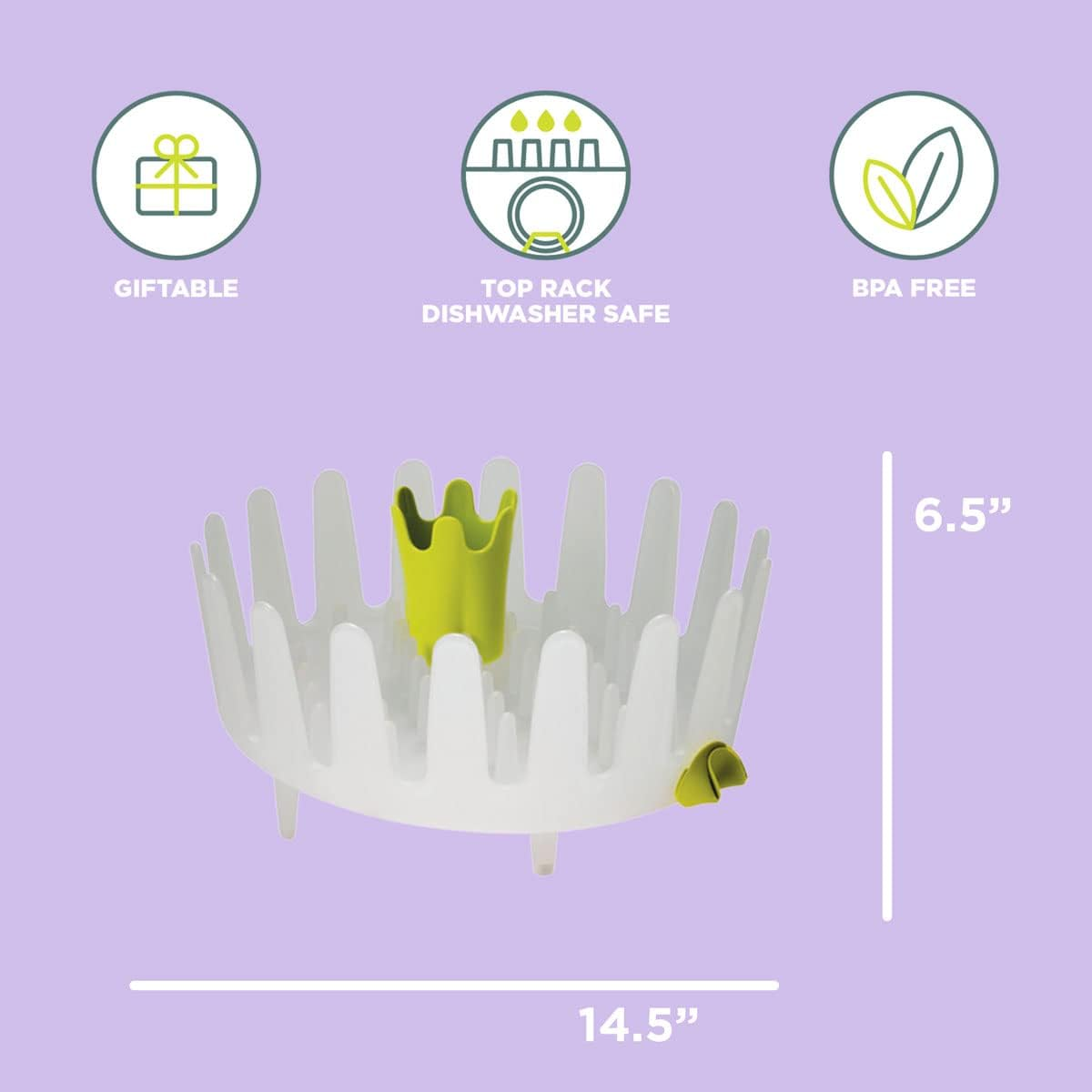 Chef'N Cleangenuity Garden Dish Rack (Avocado) image number 4