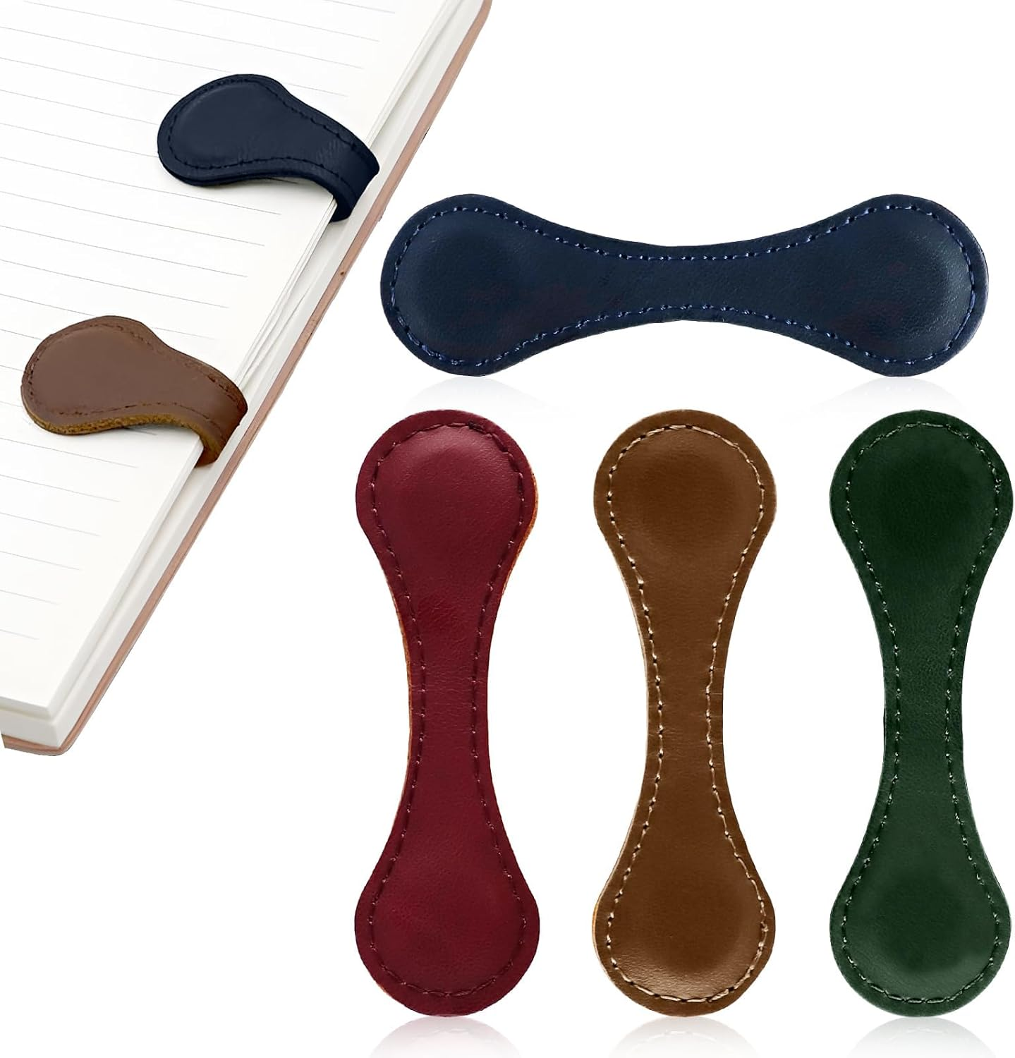 Liangang 4PCS Magnetic Bookmarks, Leather Magnetic Bookmarks for Women, Double-Sided Magnetic Book Mark Clip Gift for Book Lover Readers Men Women Teachers Students, Book Accessories image number 3