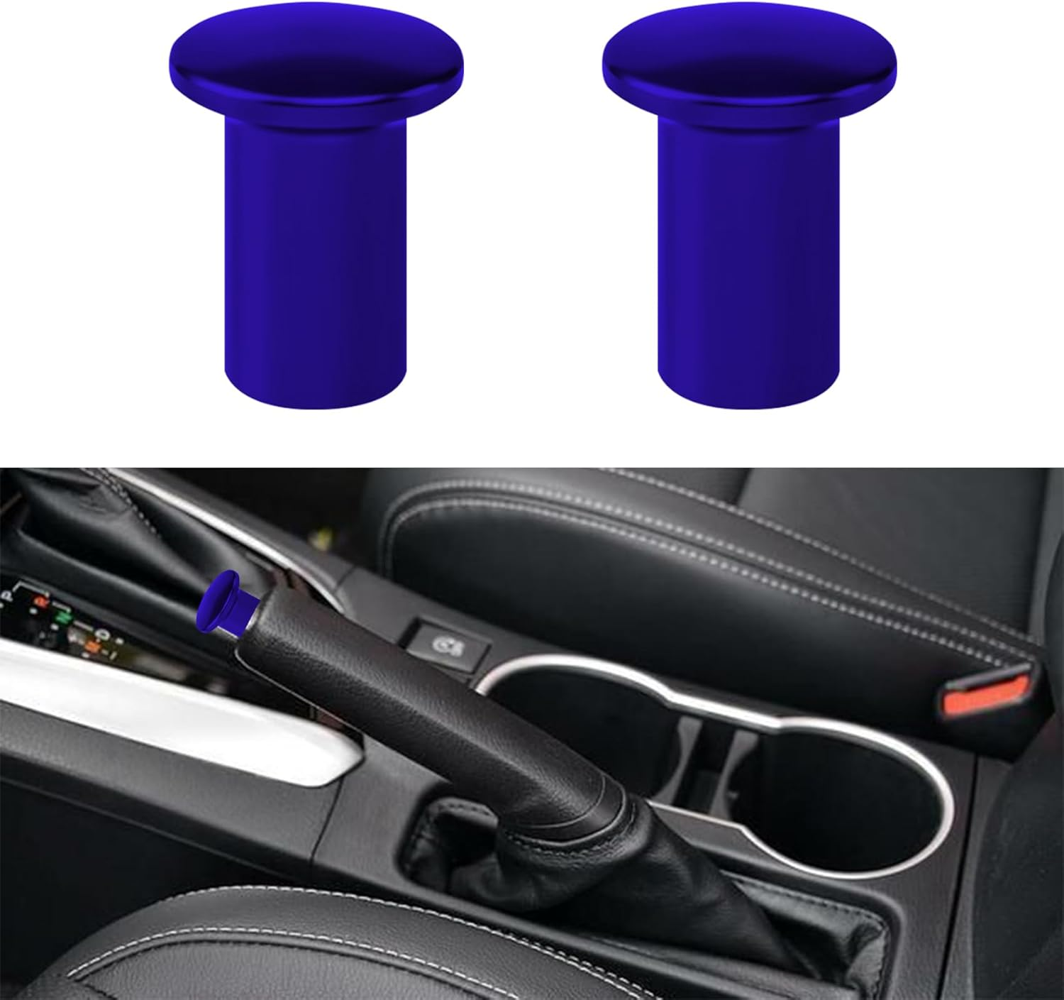 2PCS Hand Brake Knob Cover, Car Handbrake Button, Aluminum Car E-Brake Handle Cover, E-Brake Handle Handbrake Emergency Cover, Gear Handle Brake Press Button Compatible with GT86, FRS, BRZ
