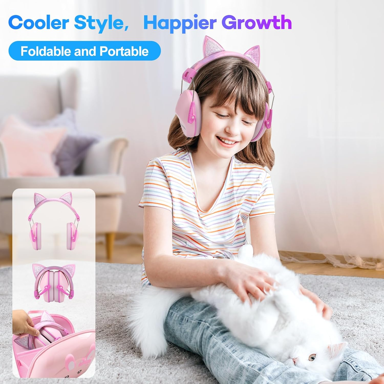 Noise Cancelling Headphones for Kids 28 Db, Noise Reduction Ear Muffs Kids Ear Protection for 3-16 Years - Pinl image number 2