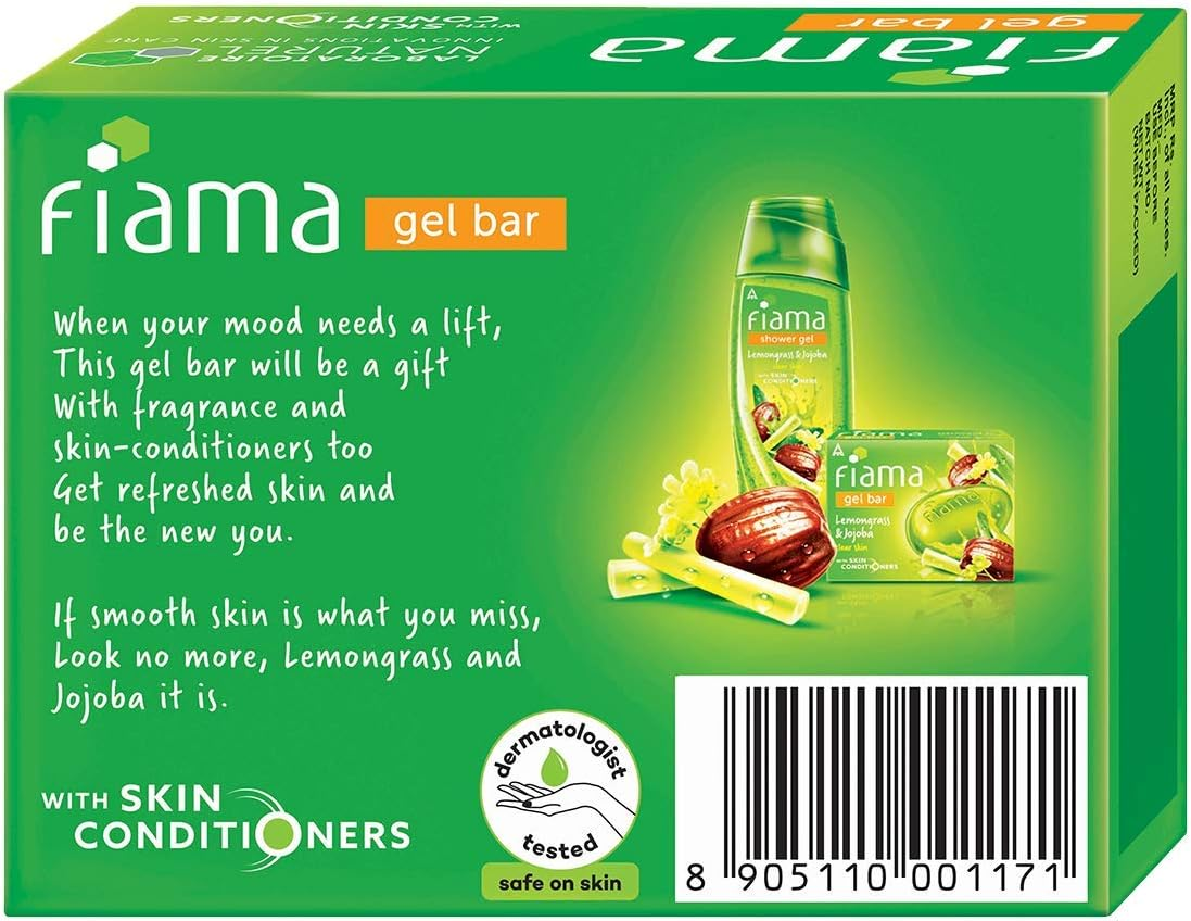 Fiama Gel Bar, Lemongrass and Jojoba for Smooth Skin, with Skin Conditioners, 125G image number 3