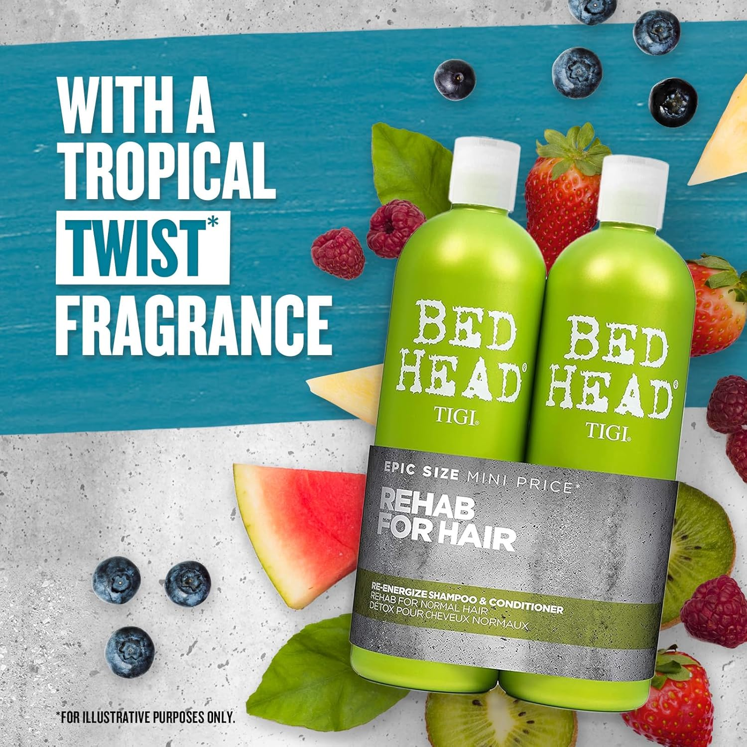 TIGI BED HEAD 2X750ML DUO SHAMPOO & CONDITIONER RE-ENERGIZE