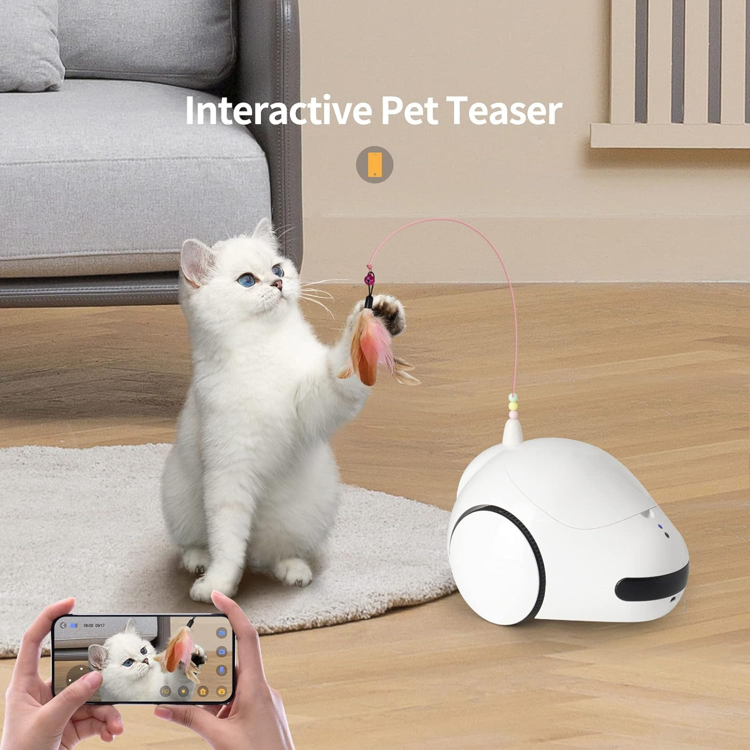 Pumpkii Pet Camera for Dog and Cat, Self-Charging Smart Pet Treat Dispenser Robot, Automatic Cat Feeders, Moving Home Security Camera Night Vision image number 1