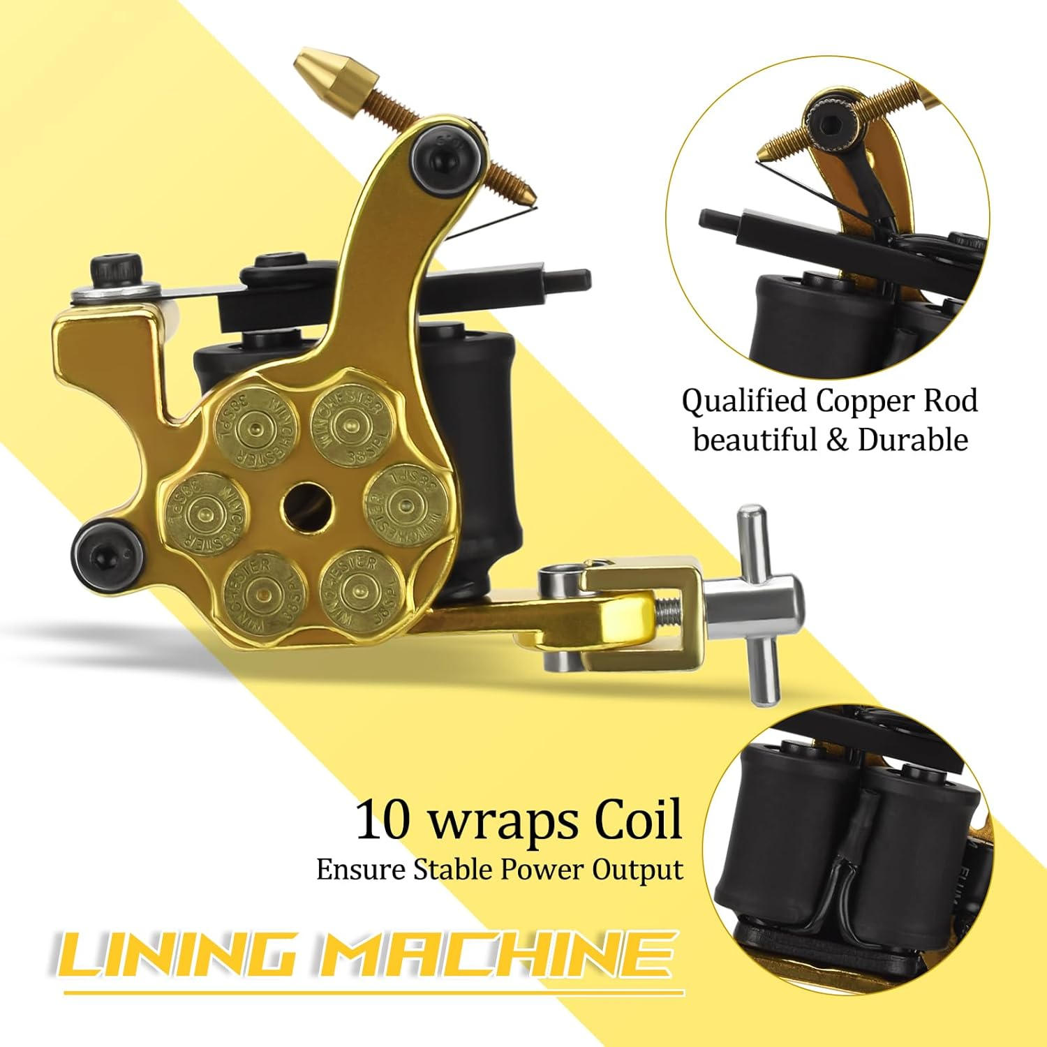 ATOMUS 10 Wrap Coil Tattoo Machine for Lining - Zinc Alloy Body Precision Tattoo Gun for Artists image number 2