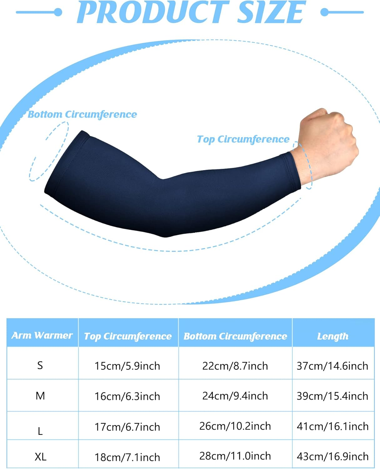 4 Pairs Thermal Arm Warmer Winter Arm Sleeve Cycling Thermal Sleeves Compression Running Arm Warmers Sleeves for Men Women - Black, Dark Gray image number 3