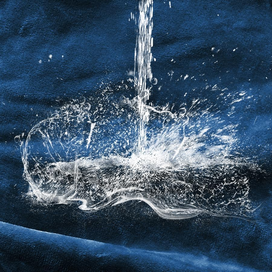 Waterproof Blanket for Bed Couch Sofa, Soft Liquid Pee Proof Pet Blankets for Dogs Cats, Reversible Sherpa Fleece Blanket for Furniture Protector (Navy Blue, 152X203Cm) image number 2