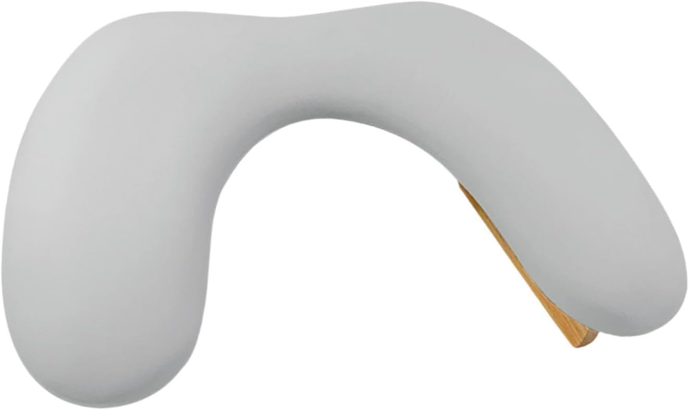 Eigell Nail Arm Rest Cushion Hand Cushion Wooden Base Portable Built in Sponge Palm Rest Holder for Manicurist Home Women Nail Salon, Light Brown