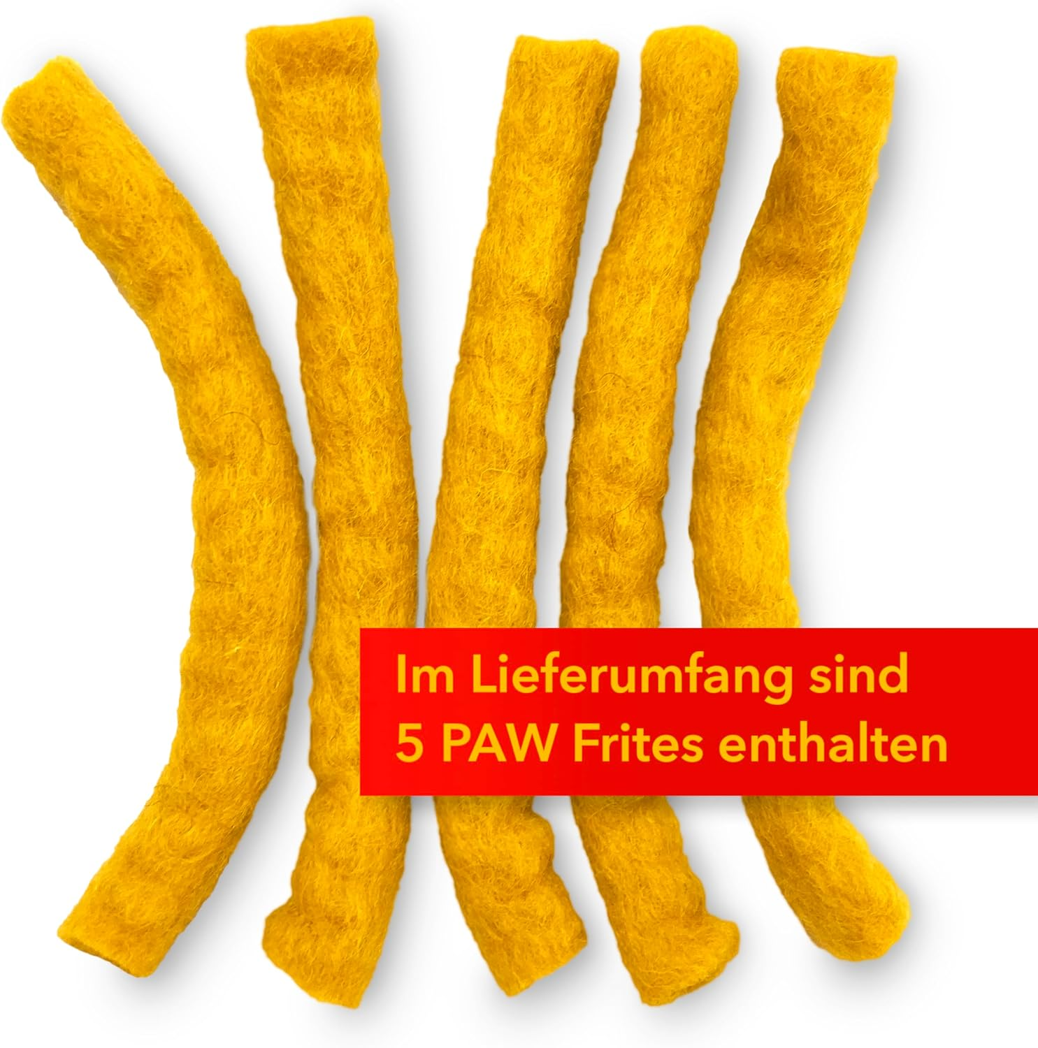 MEWOW 5 Felt Fries Cat Toy PAW Frites Pure Virgin Wool Cat Ball for Cats image number 5