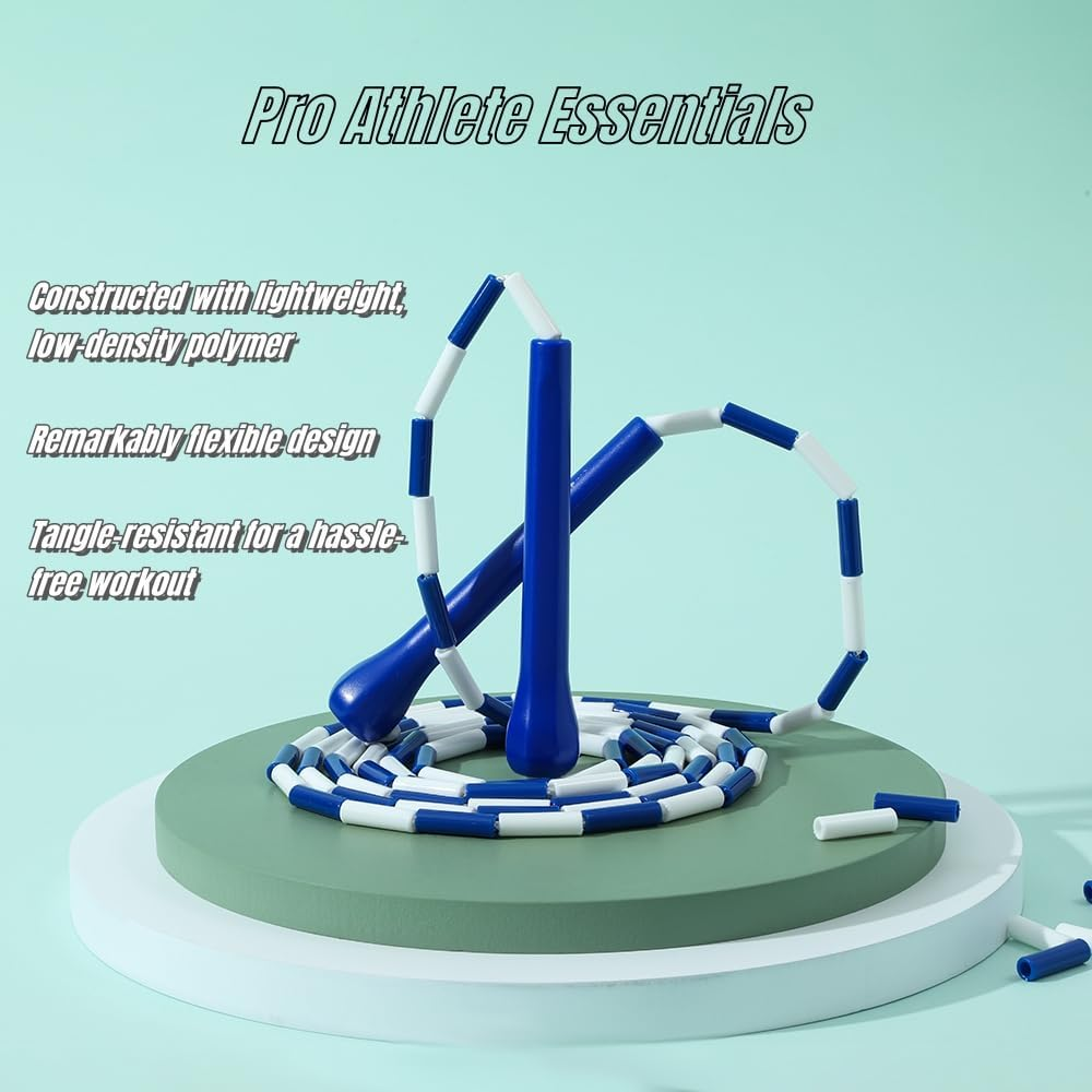 Experience Smooth and Adjustable Jumping with the IDOU Beaded Jump Rope - Unbreakable Handles, Tangle-Free Rotation, and Customizable Length. the Ultimate Fitness Companion! image number 6