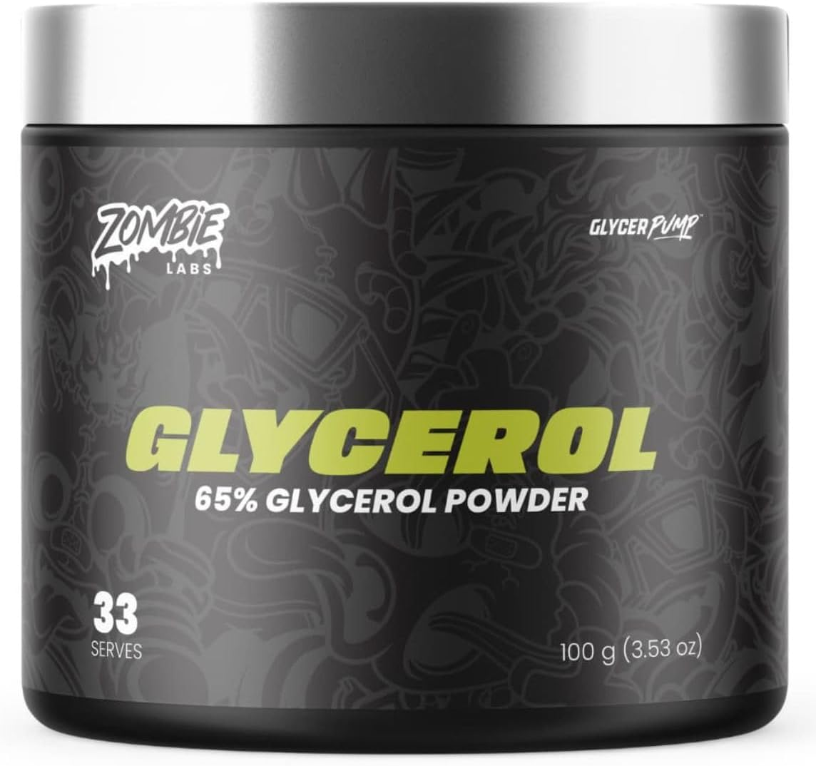 Zombie Labs Glycerpump, 65% Glycerol Powder, Unflavoured, Pre-Workout Supplement, Pharmaceutical Grade, Australian Made, for Muscle Hydration and Pumps