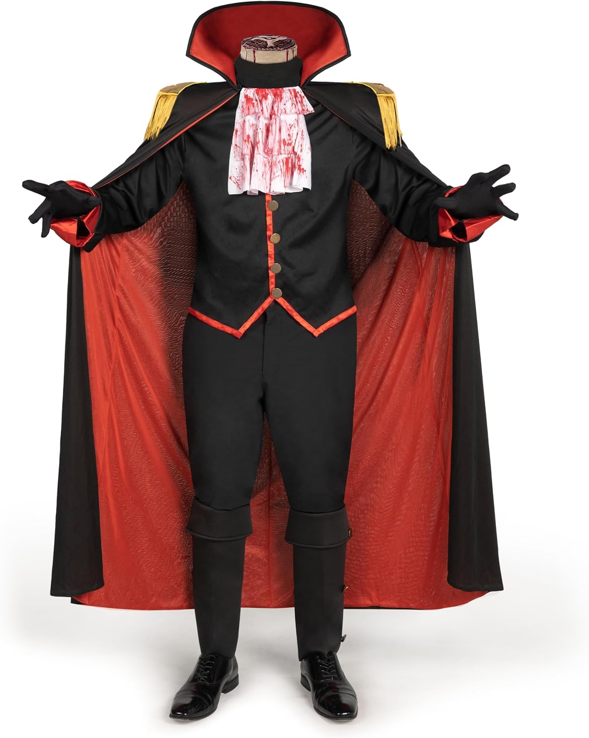 Spooktacular Creations Halloween Headless Horseman Costume, Black Headless Costume with Cape, Gloves for Halloween Party image number 1