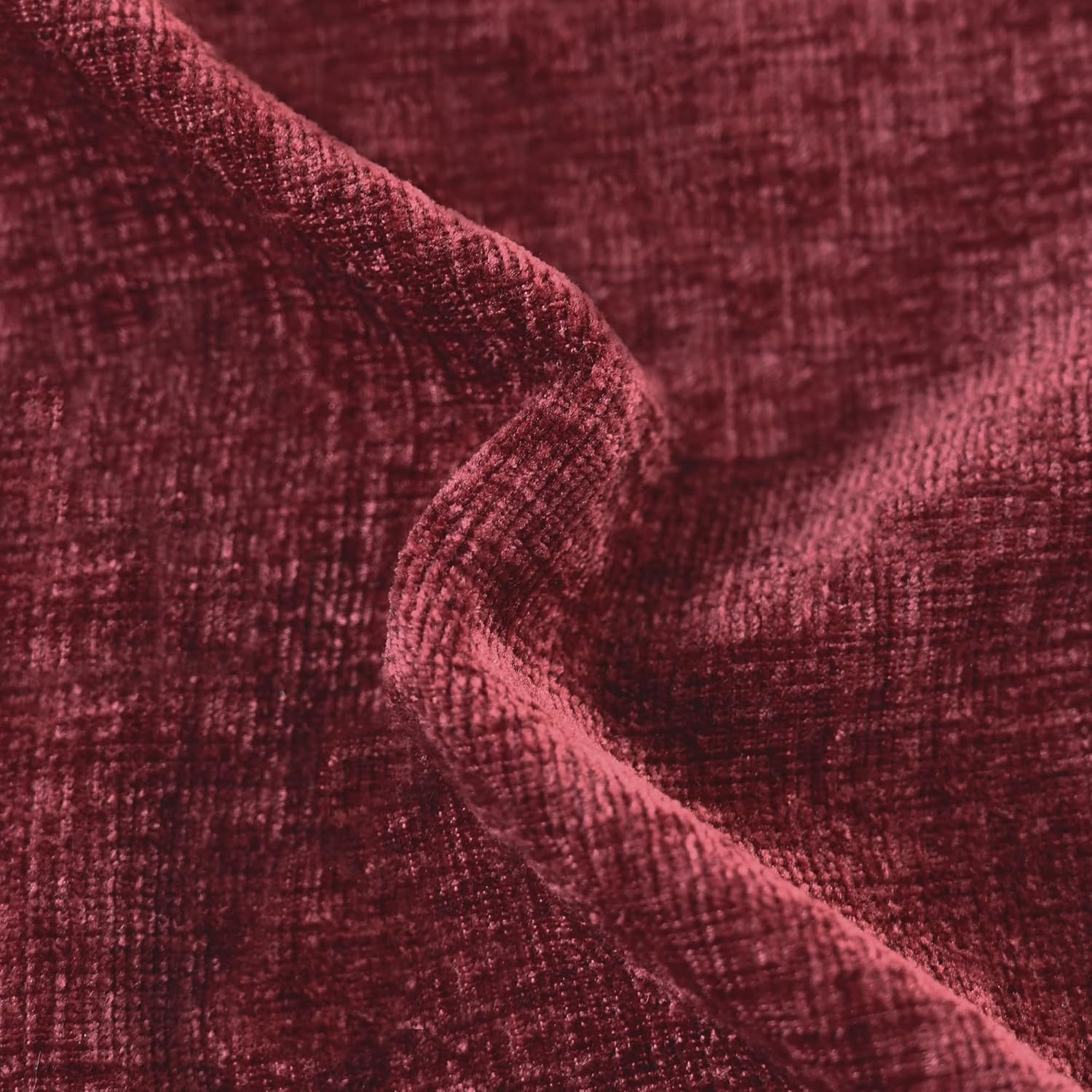 Calitime Christmas Throw Pillow Cases Pack of 2 Cotton Thread Stitching Edges Solid Dyed Soft Chenille Cushion Covers for Couch Sofa Home Farmhouse Decoration 12 X 20 Inches Burgundy