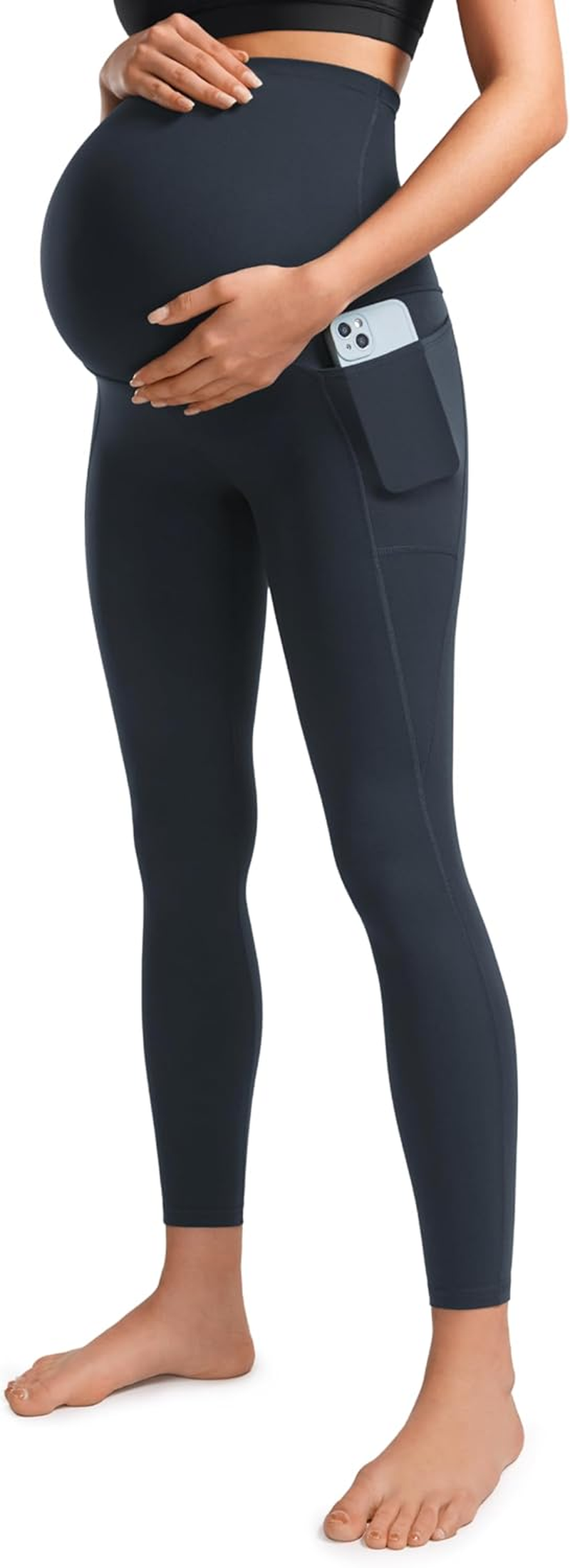 CRZ YOGA Womens Butterluxe Maternity Leggings with Pockets 25" - Workout Activewear Yoga Pregnancy Pants Buttery Soft image number 4